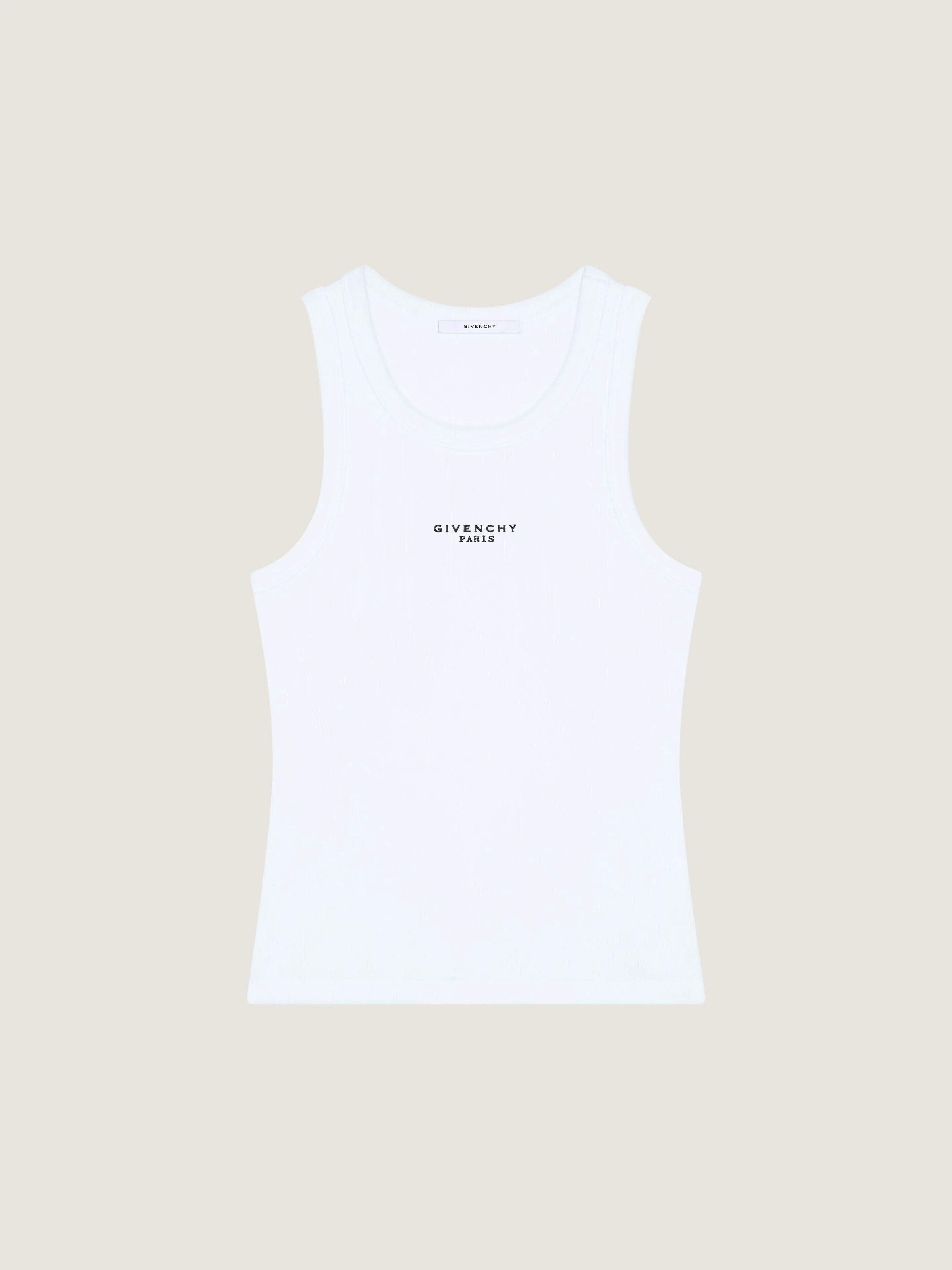 SLIM FIT TANK TOP IN COTTON WITH GIVENCHY PARIS PRINT - 1