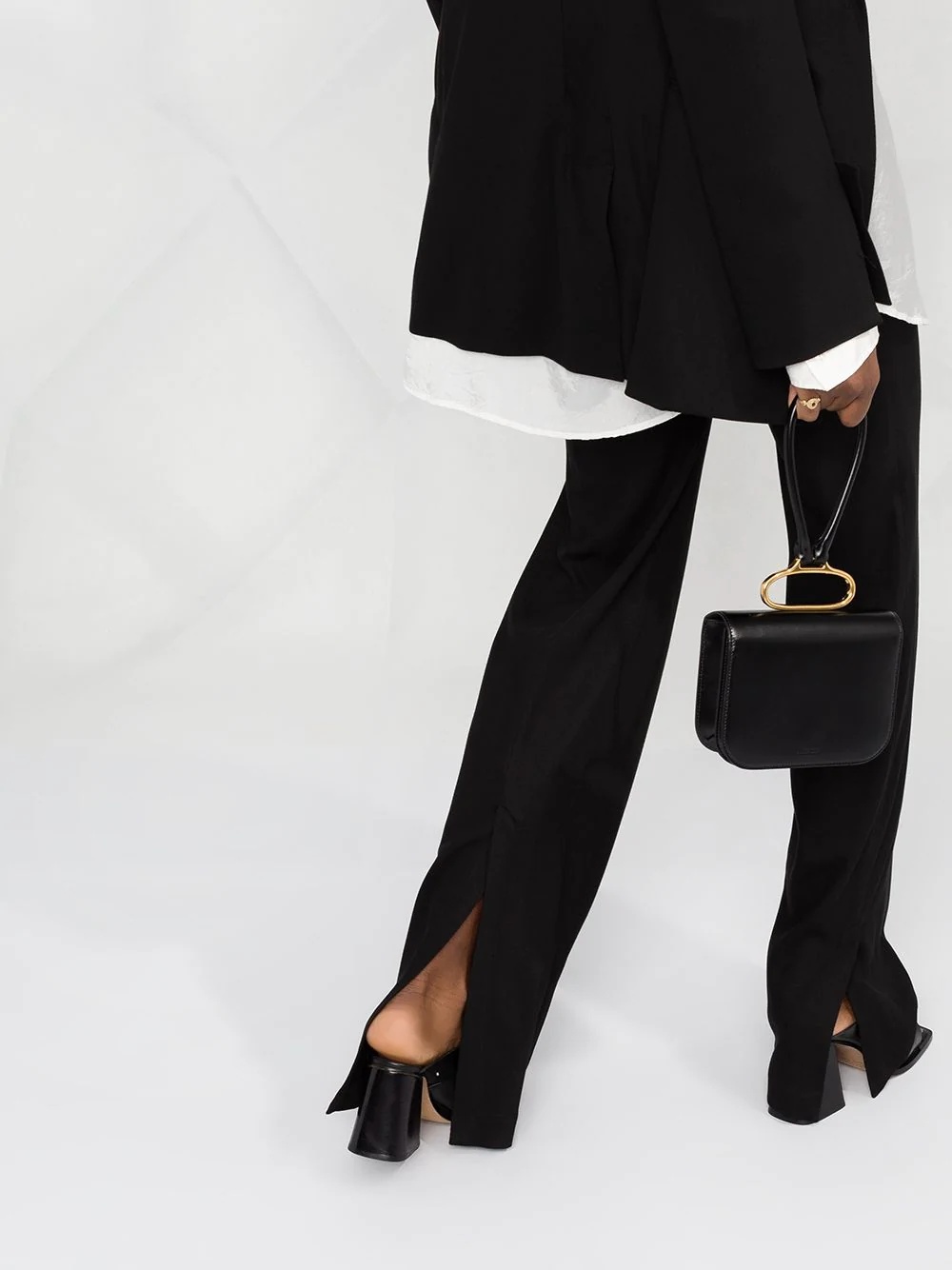 high-waisted slit trousers - 5