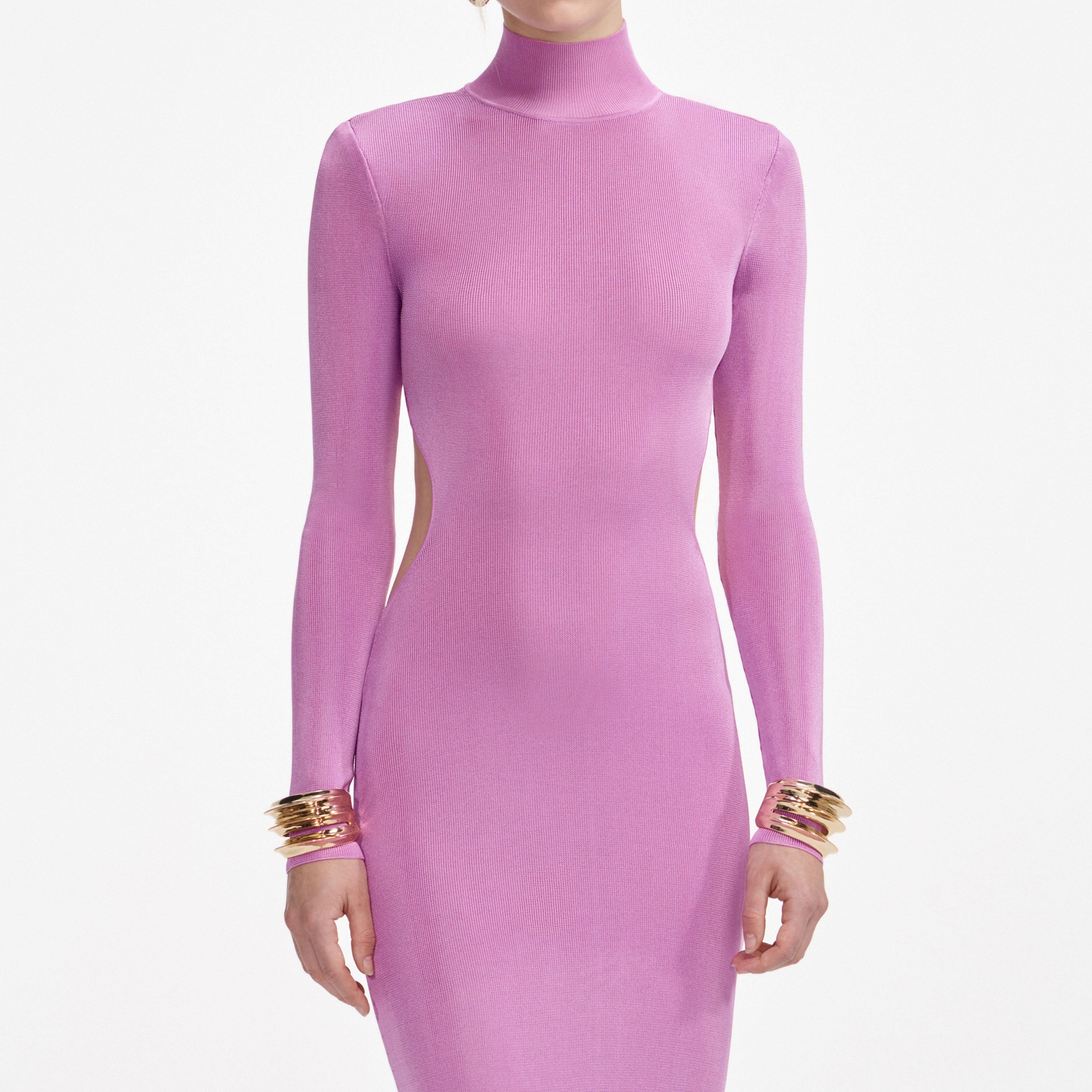 Pink Viscose Knit Maxi Dress - 4