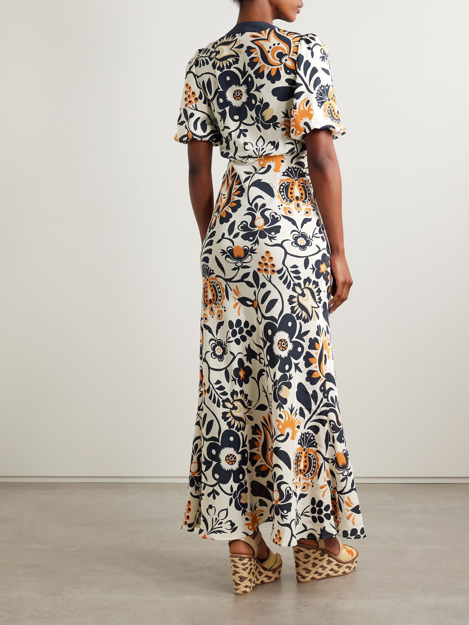 Marlene printed silk-crepe maxi dress Multi - 3