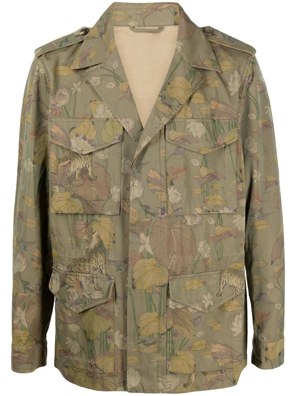 floral-print safari jacket - 1