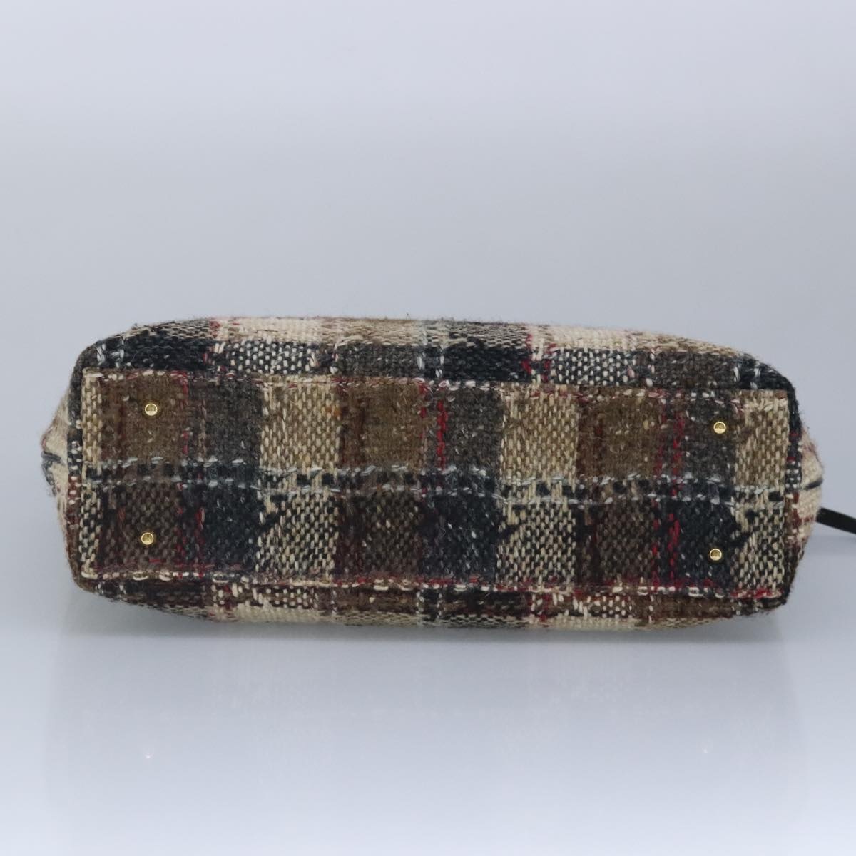 Burberry Hand Bag Wool Beige Gold - 9