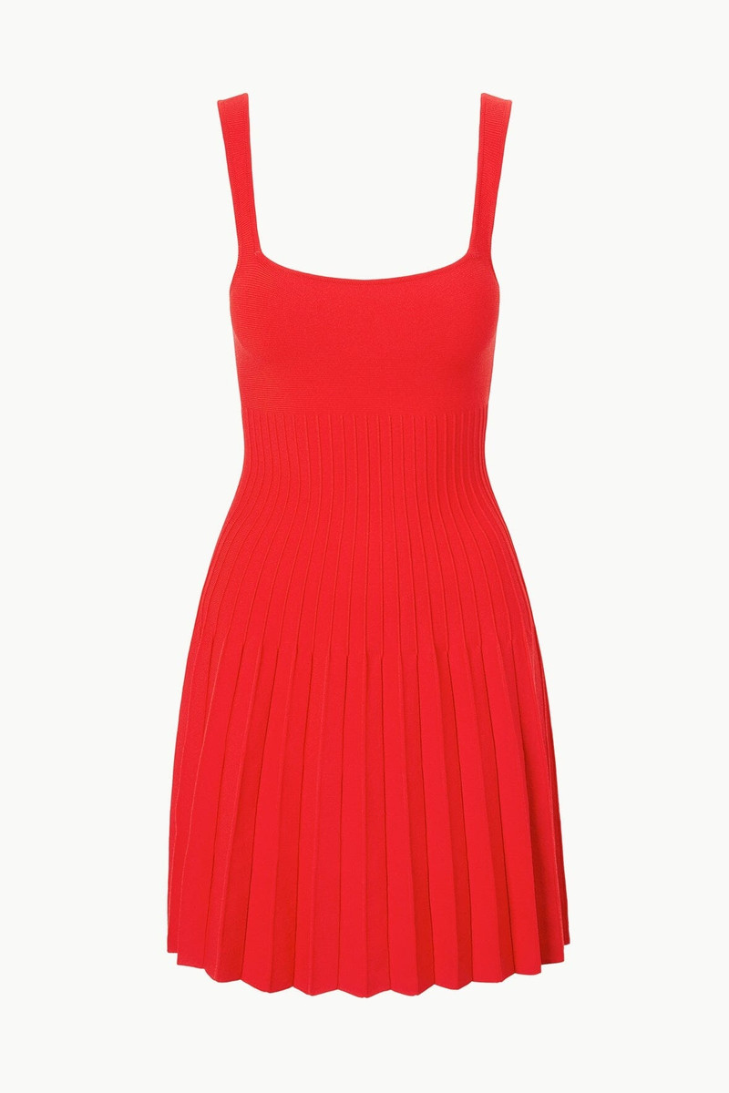 STAUD MINI ELLISON DRESS RED ROSE 1