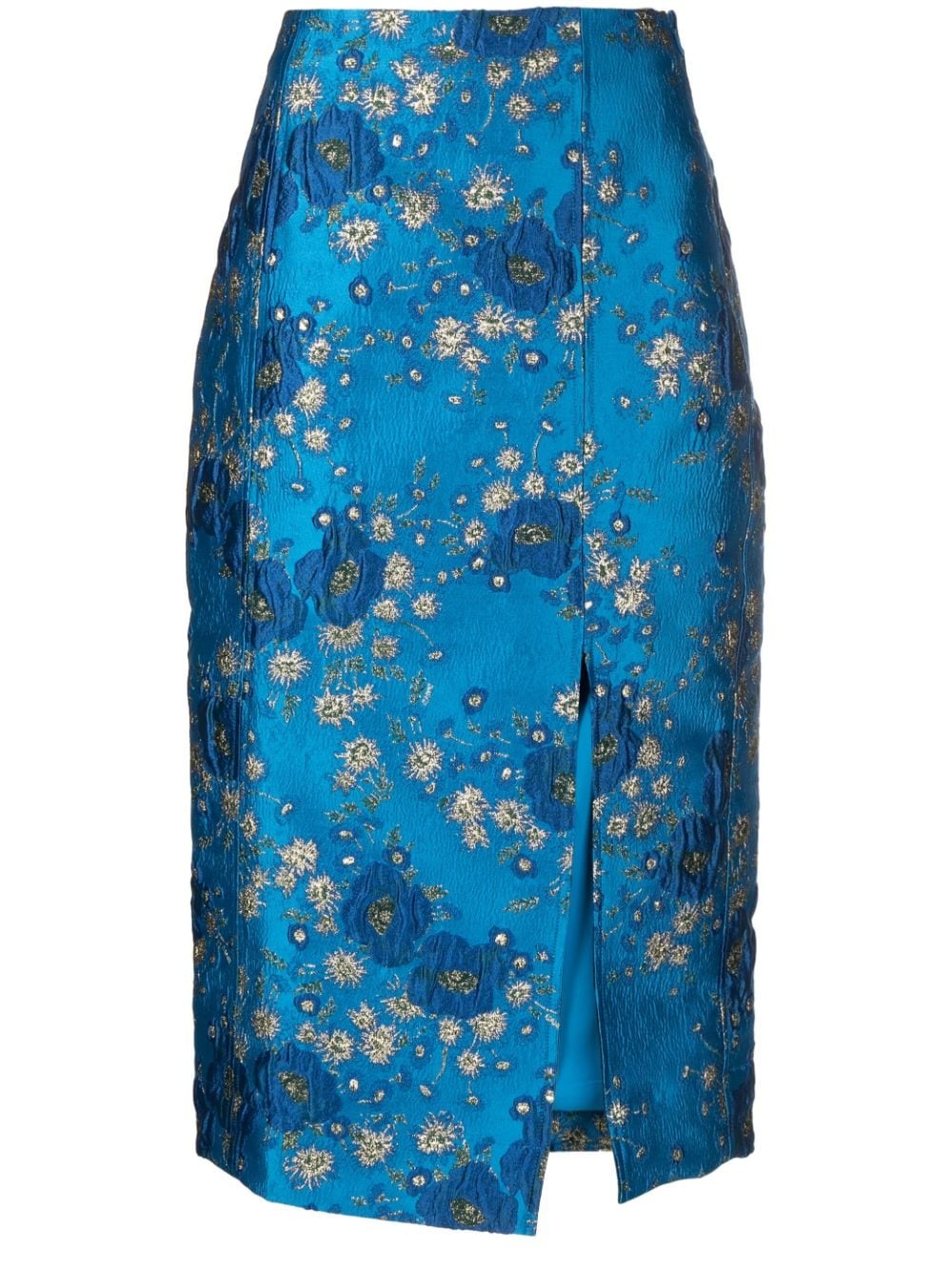floral-print jacquard pencil skirt - 1