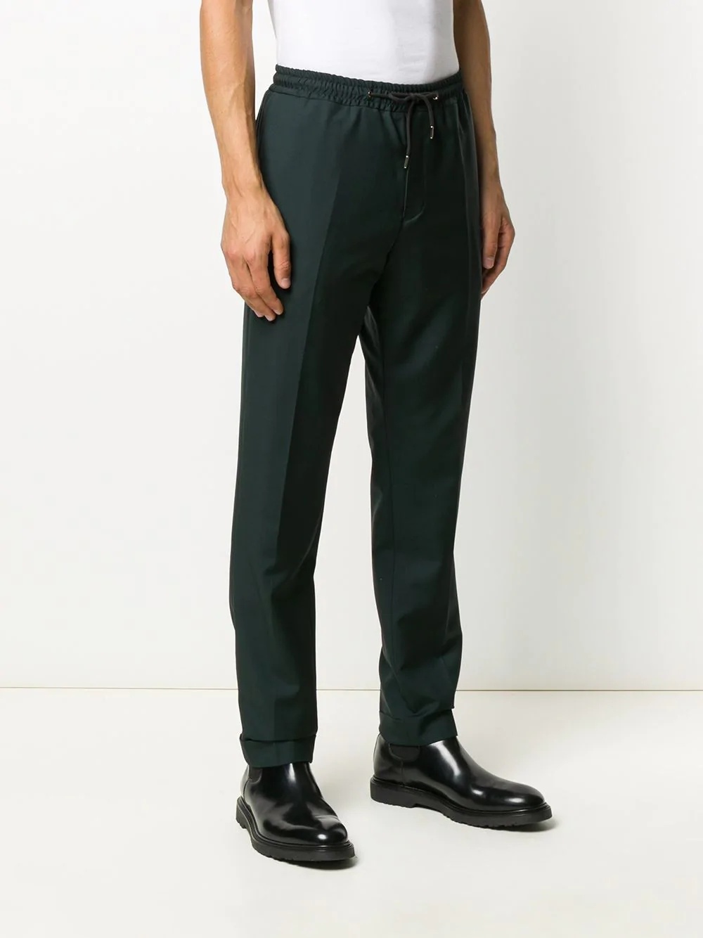 drawstring waist tapered trousers - 3