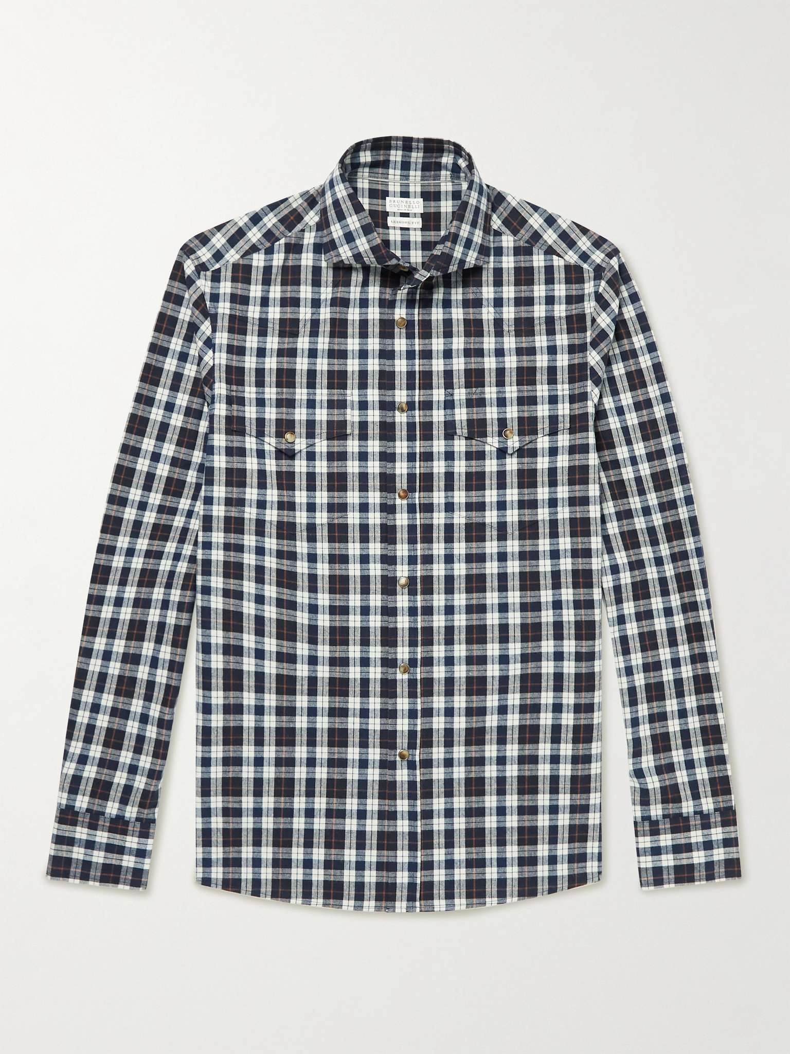 Checked Cotton-Flannel Shirt - 1