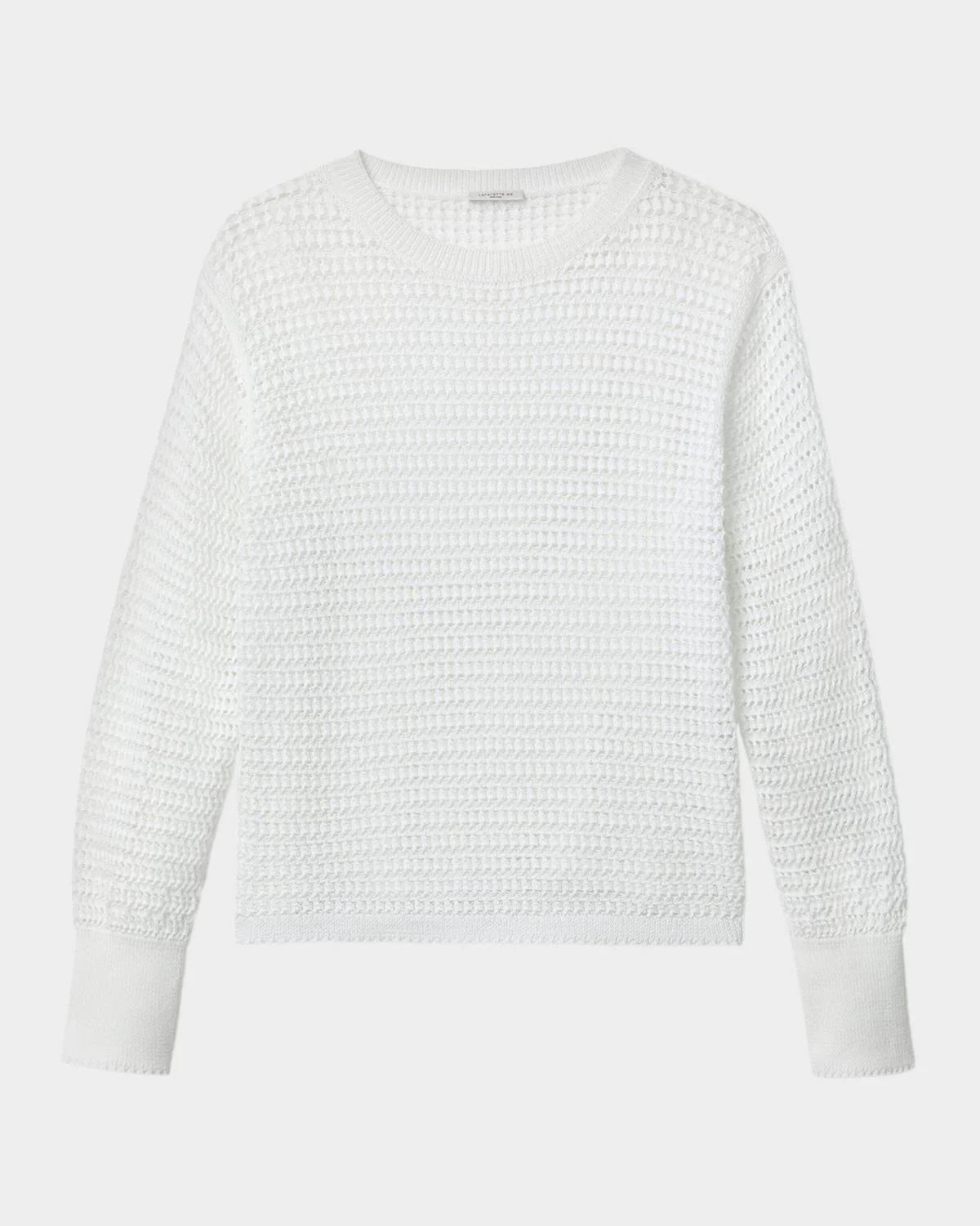 Open-Stitch Cotton Knit Sweater - 1