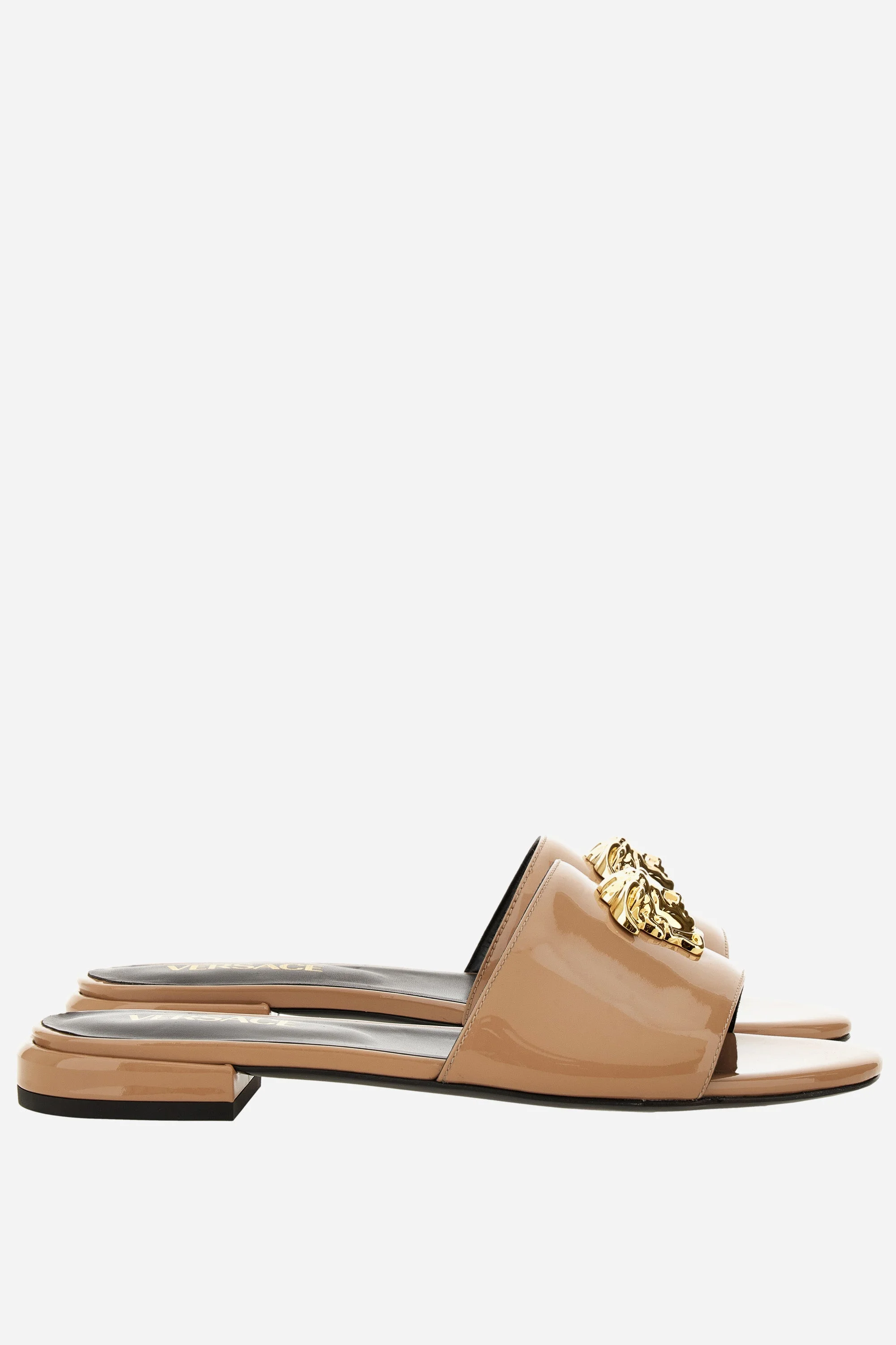 Versace Logo Patent Sandals - 1