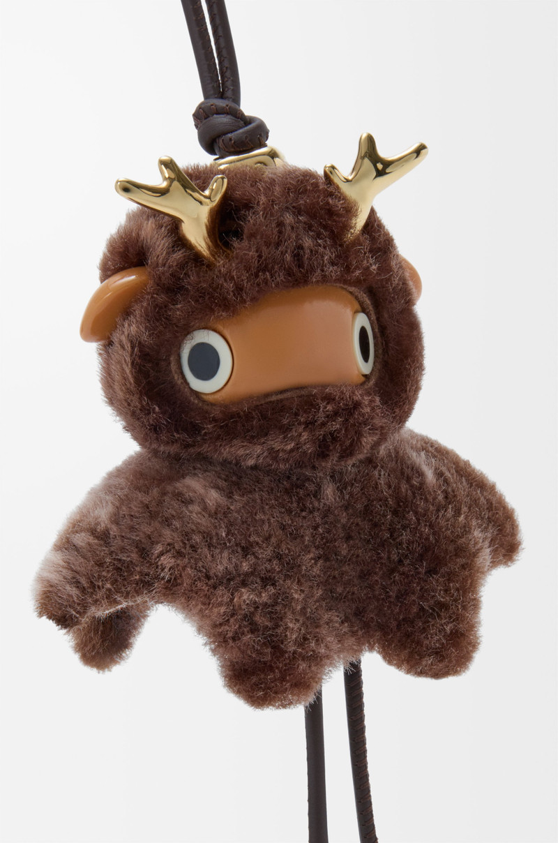 Loewe Deer Puzz charm in shearling outlook