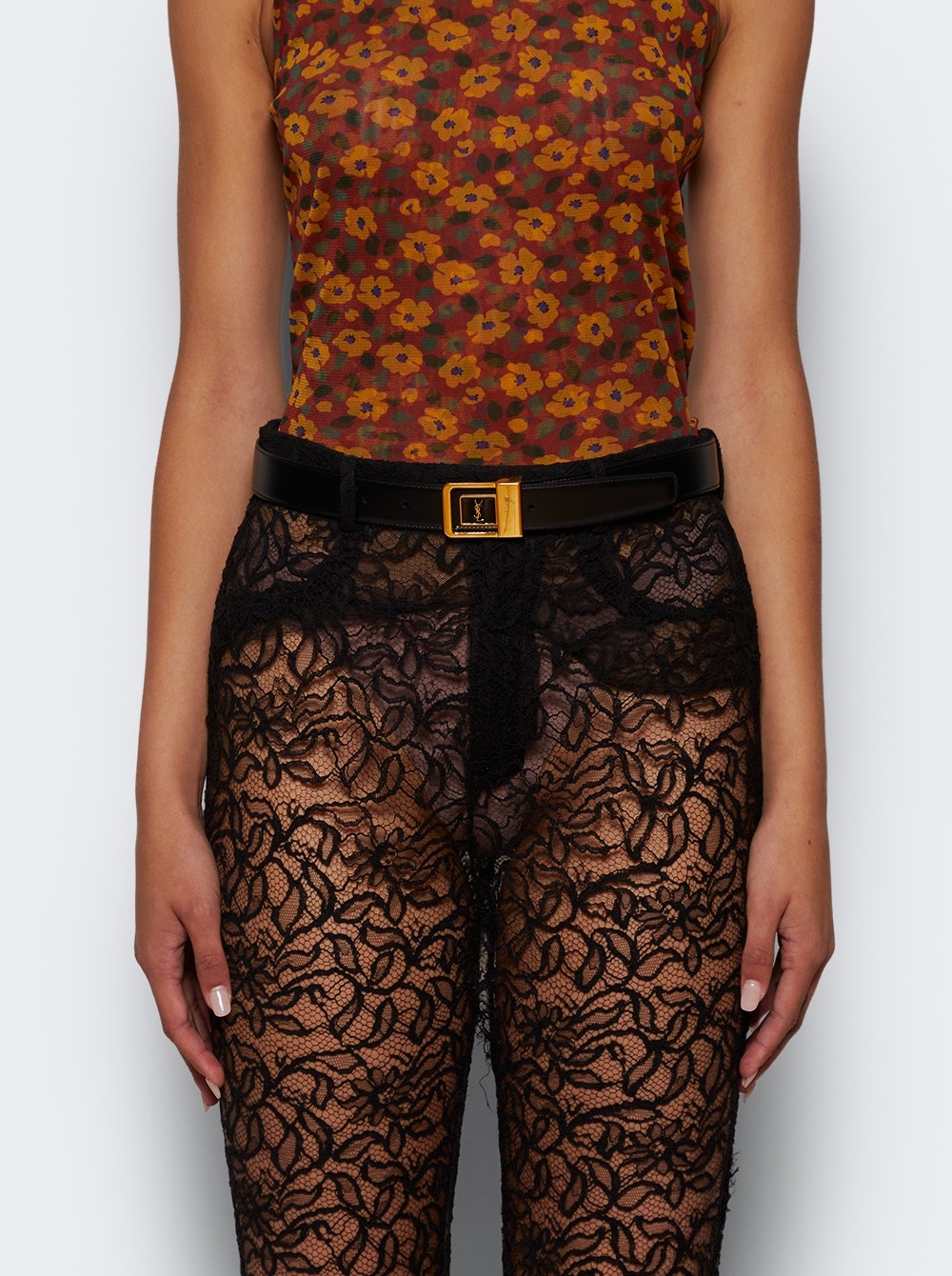 La 66 Buckle Belt In Lacquered Leather Black - 2