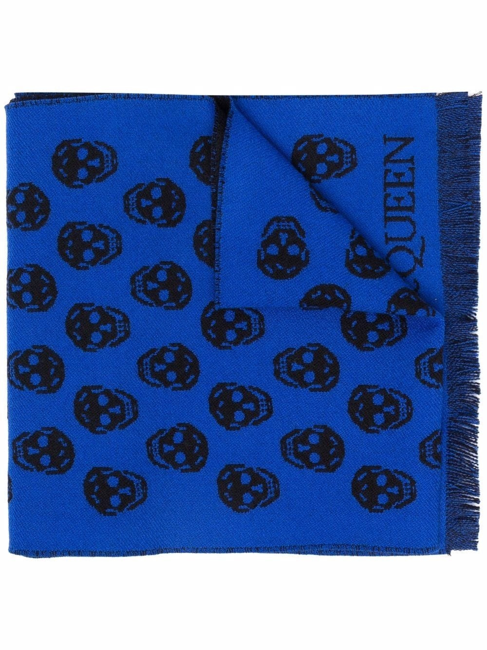 skull-print wool scarf - 1