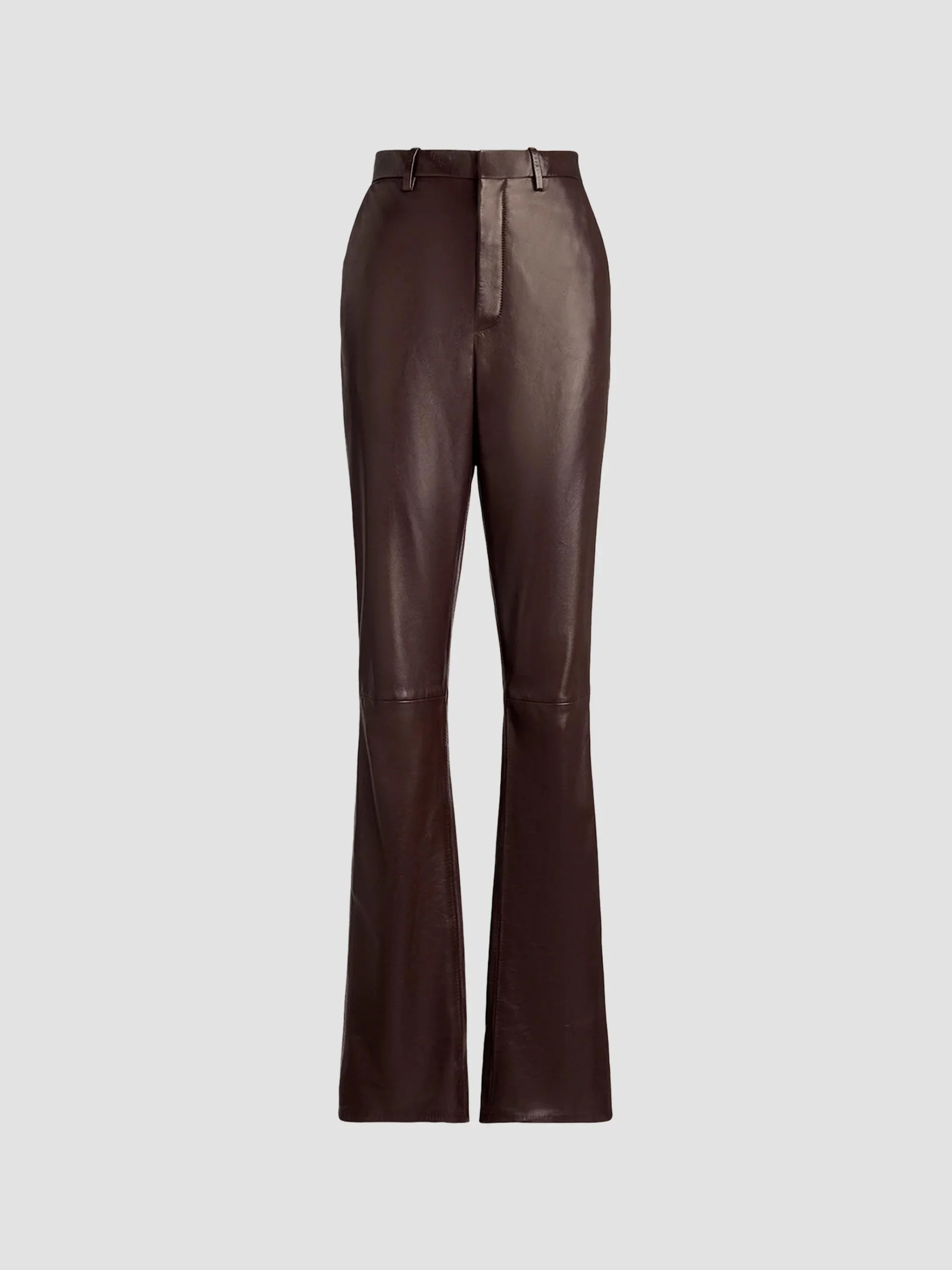 Women's Banbury Leather Slim-Fit Pants - Brown - 1