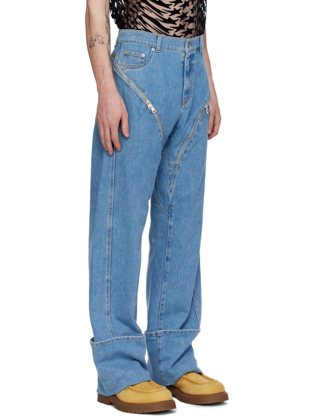 Blue Zip Jeans - 2