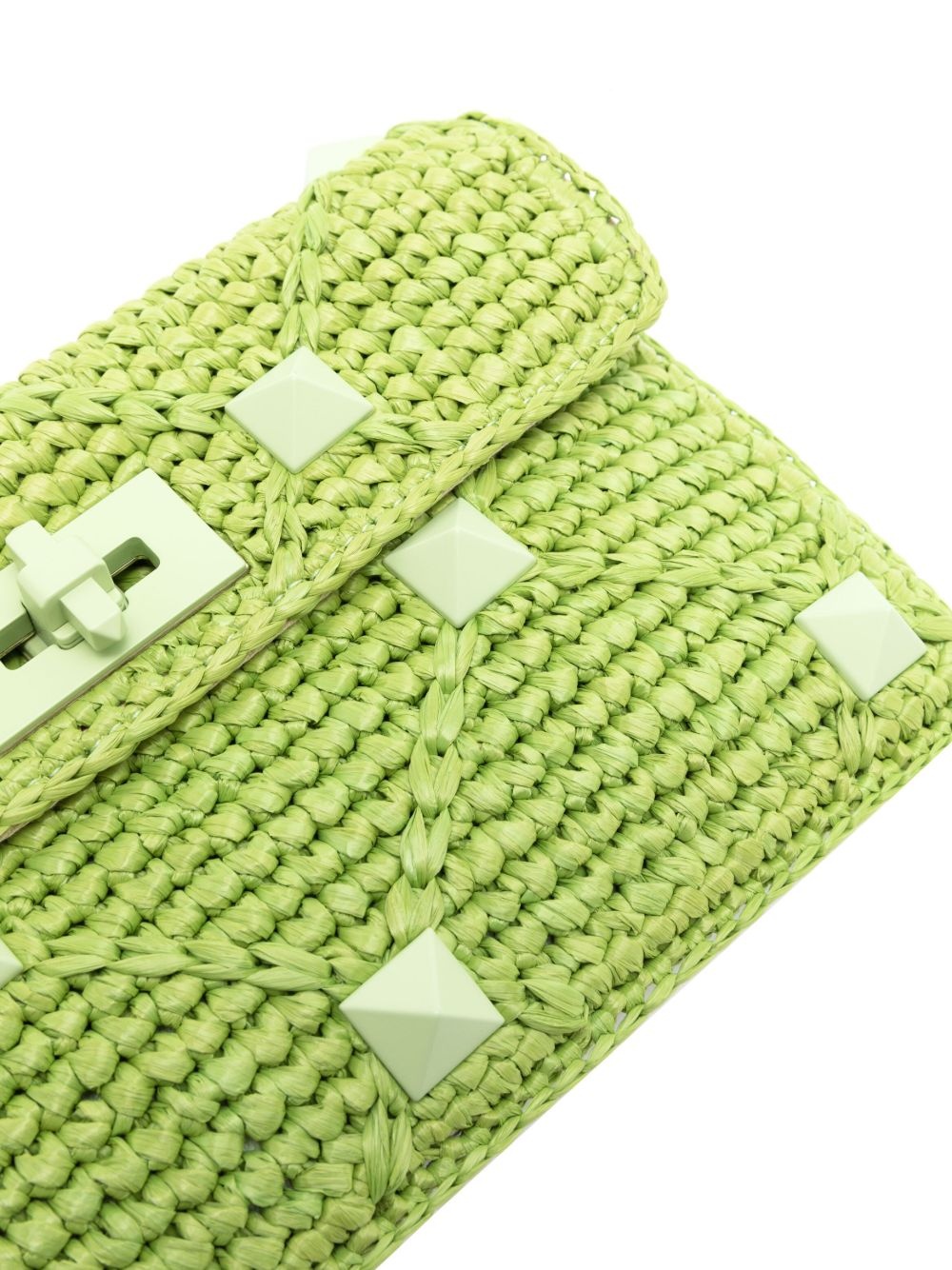 Rockstud crochet-knit clutch bag - 4