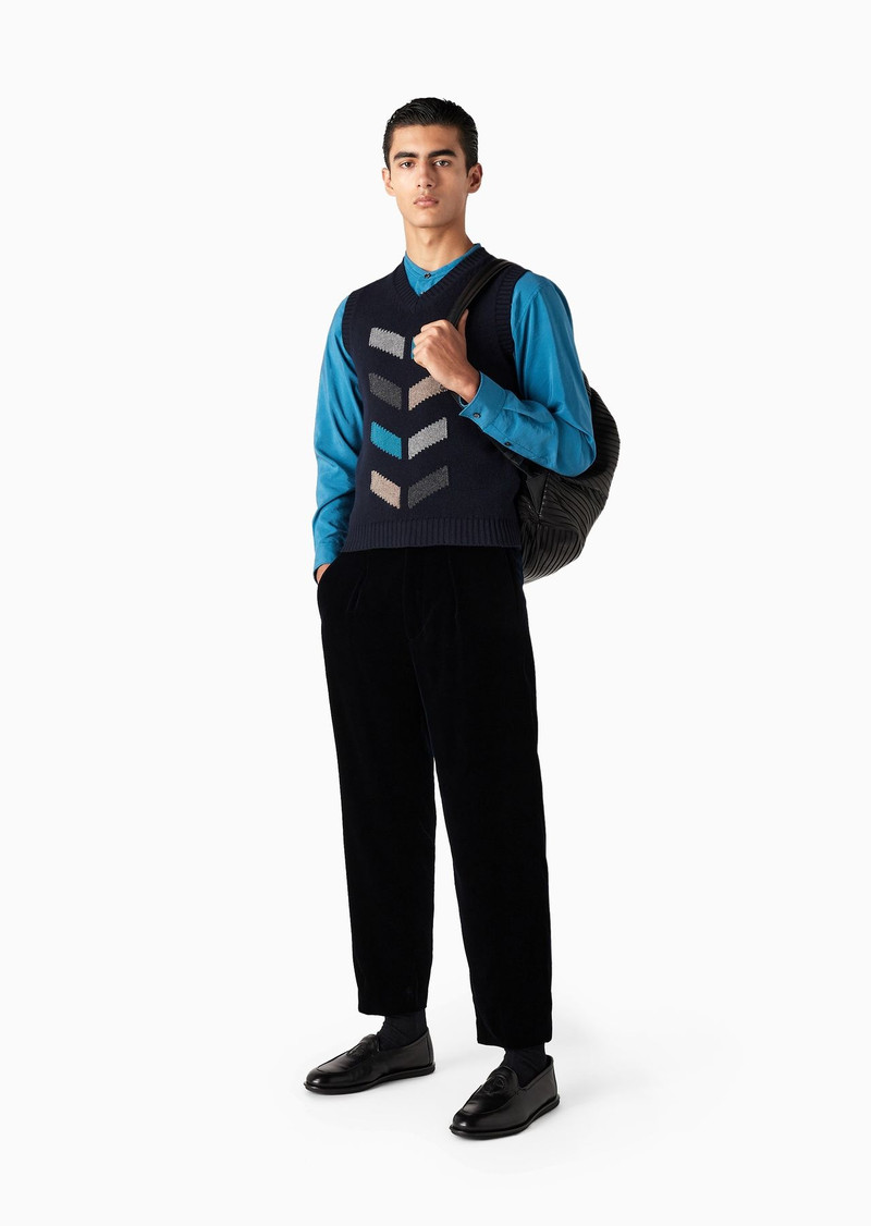 GIORGIO ARMANI Single-pleat velvet trousers outlook