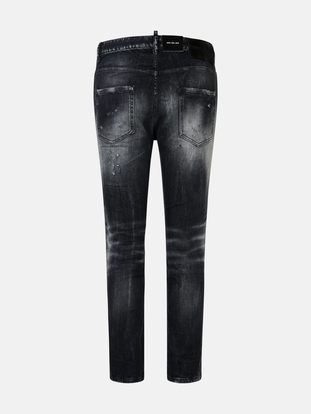 'COOL GIRL' BLACK COTTON BLEND JEANS - 3