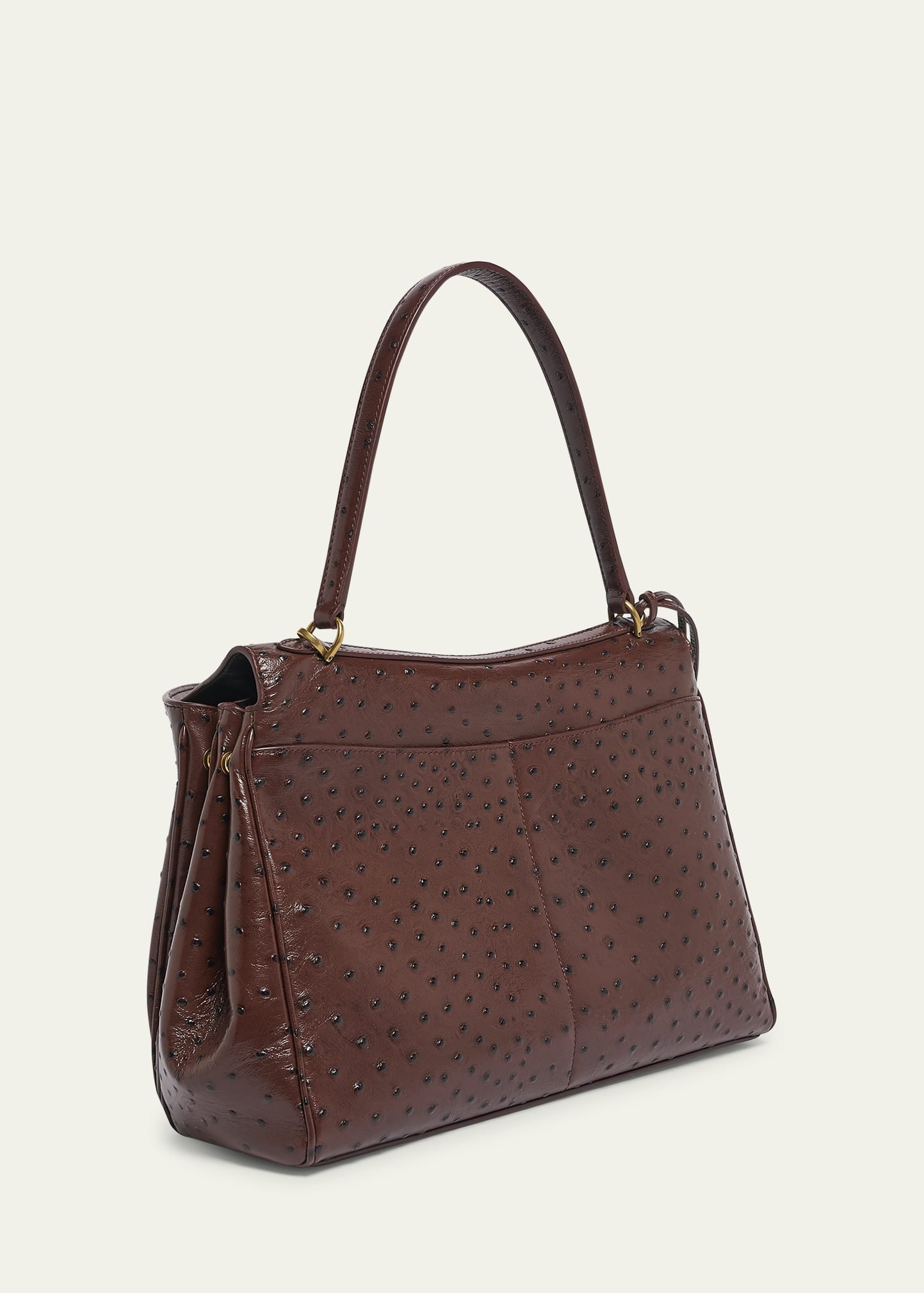 Rodeo Medium Ostrich-Embossed Top-Handle Bag - 3