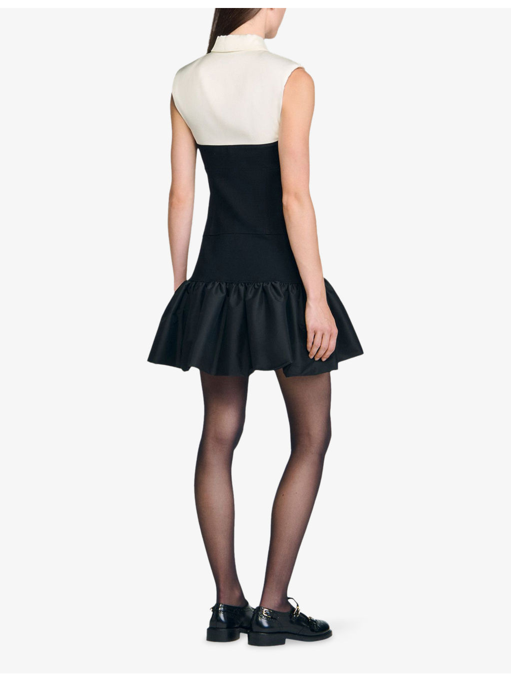 Ruffle-Hem Two-Tone Woven Mini Dress - 4