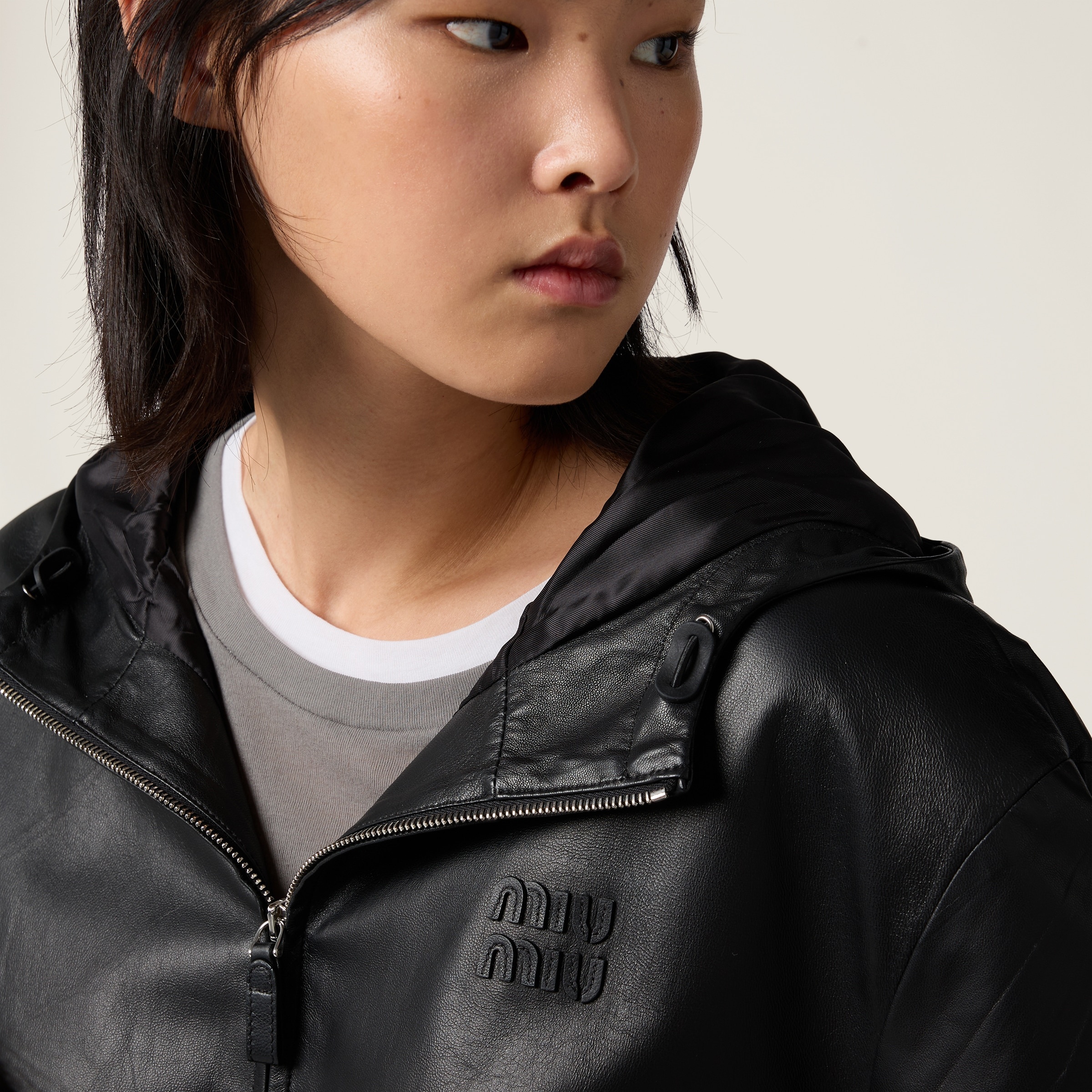 Nappa leather hoodie jacket - 5