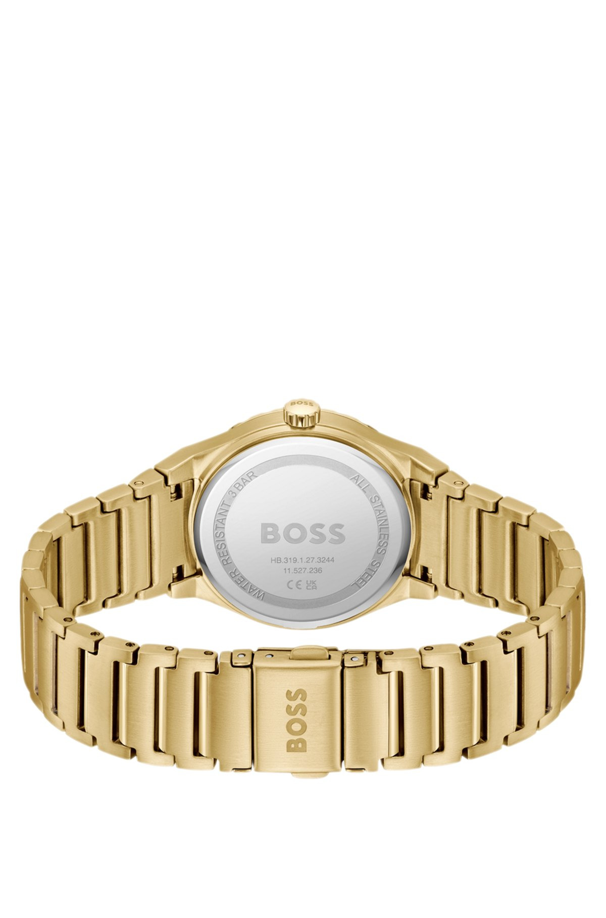 GOLD-TONE WATCH WITH CRYSTAL INDEXES AND LINK BRACELET - 3