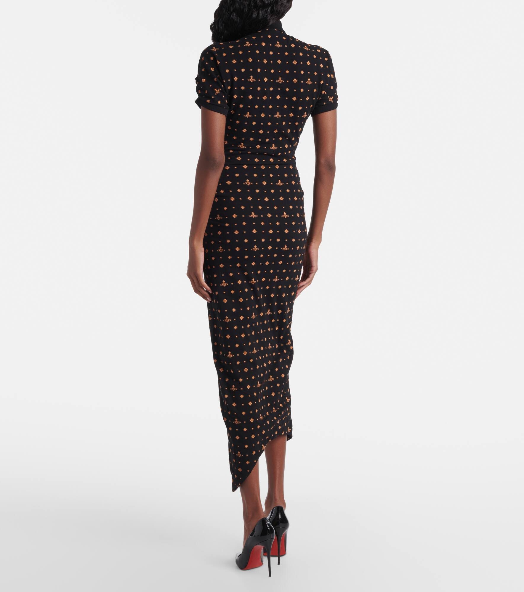Pulling draped cotton midi dress - 3