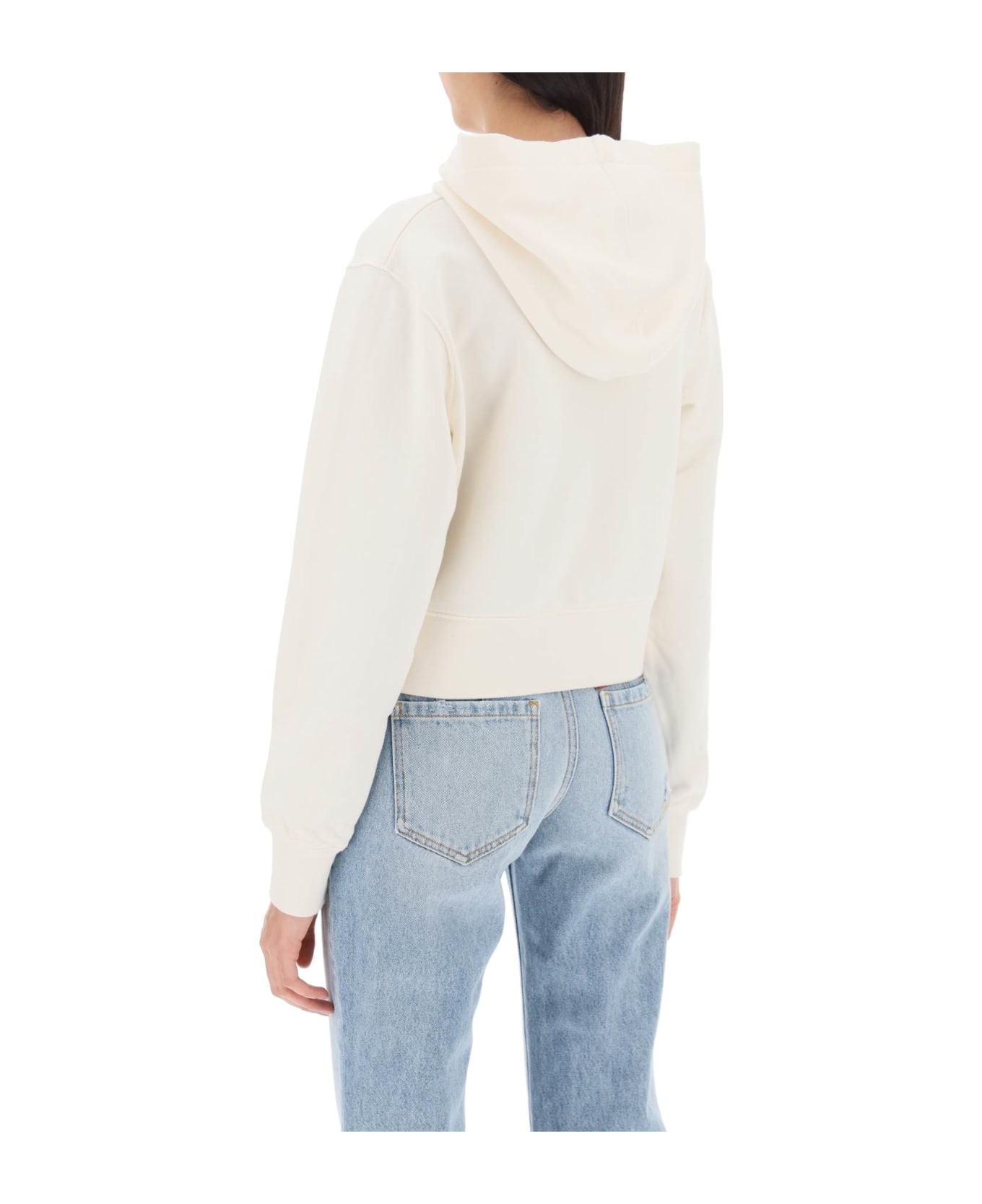 Cropped Hoodie With Monogram Embroidery - 3