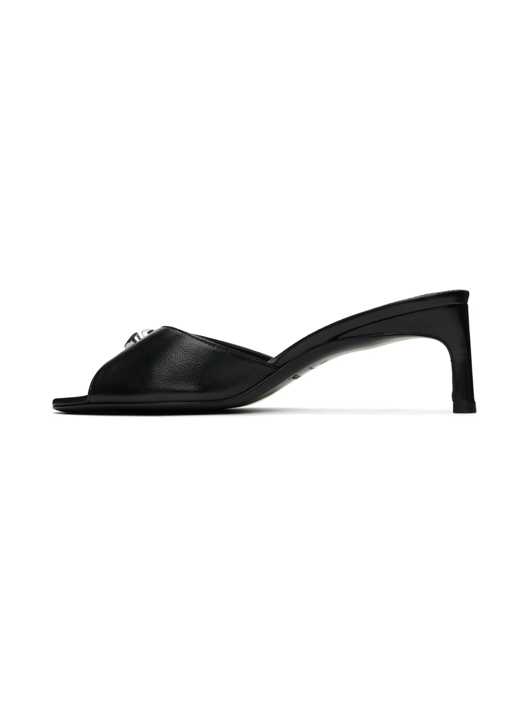 Black Low Logo Mules - 3