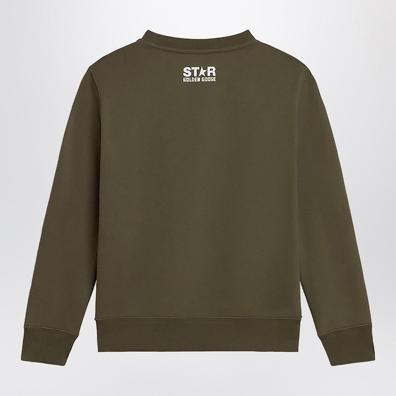 BLACK COTTON CREW-NECK SWEATSHIRT WITH LOGO PRINT - 2