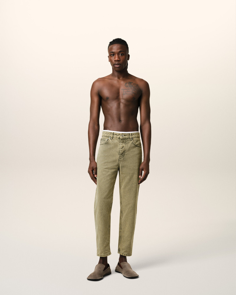 AMI Paris GREEN COTTON TAPERED FIT JEANS outlook