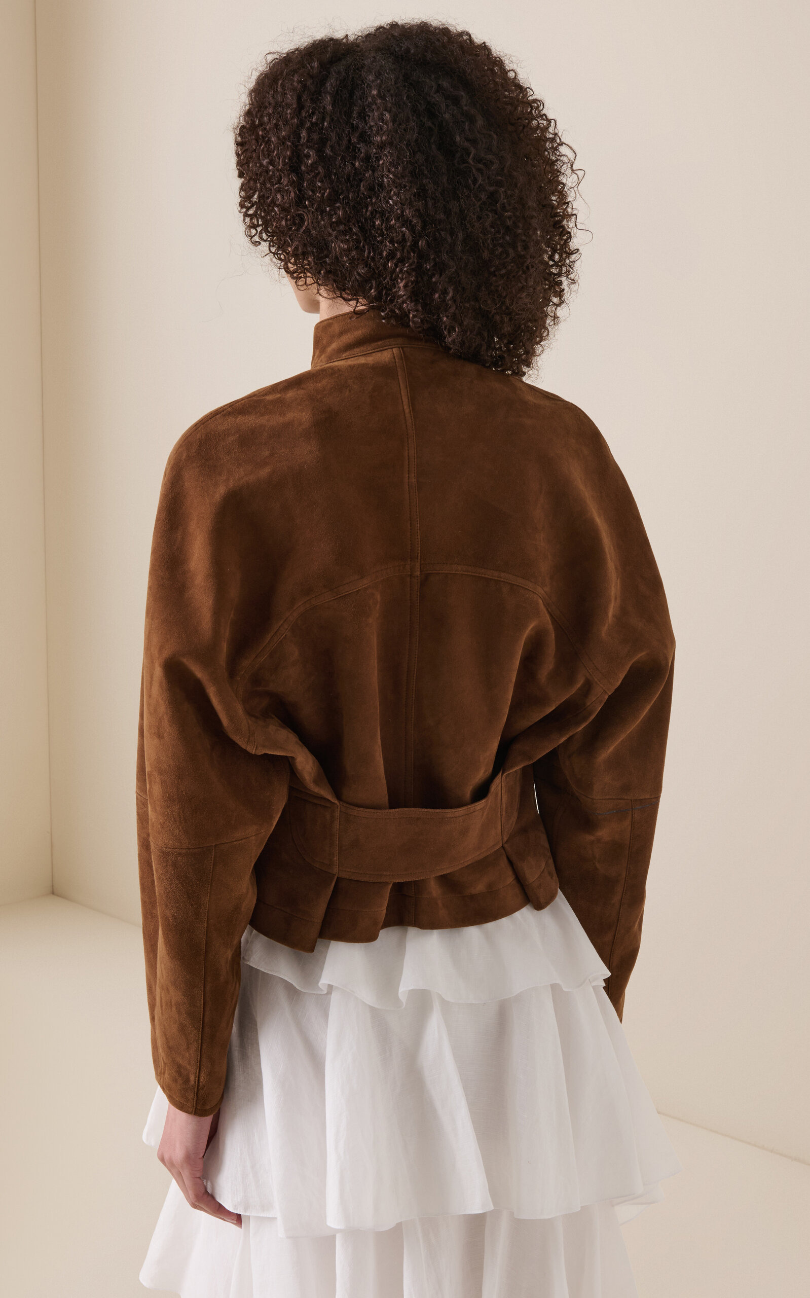 Round Suede Jacket brown - 4