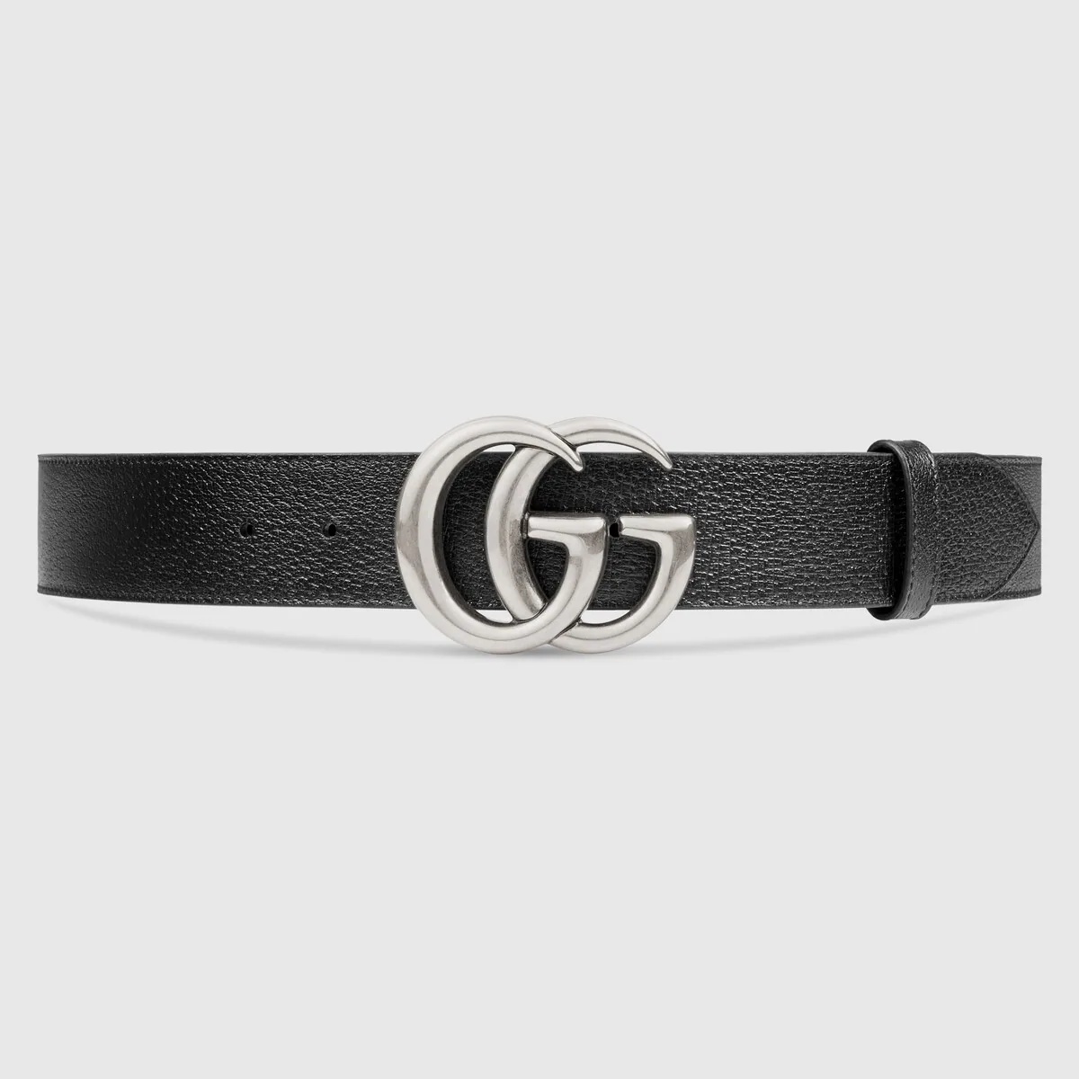 Leather belt with Double G buckle - 1