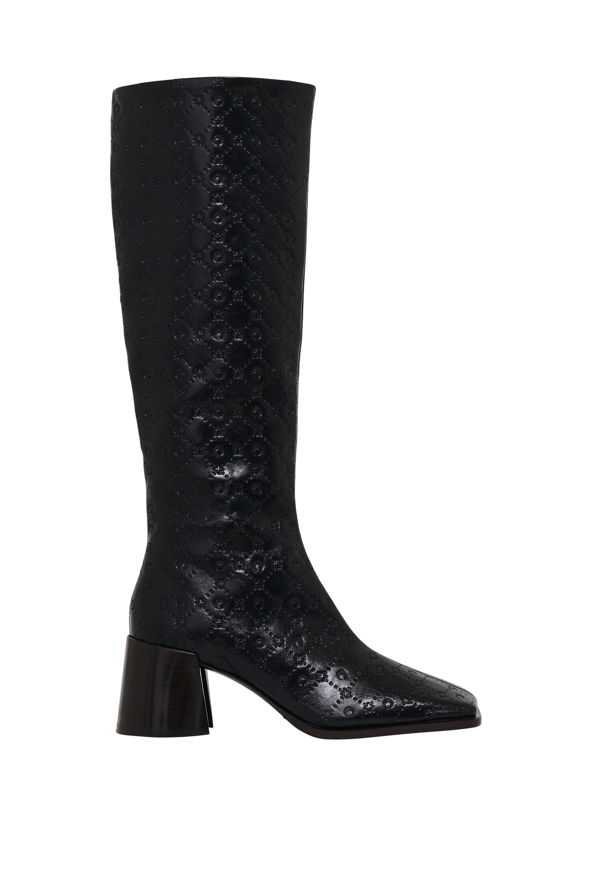 Moonogram Embossed Leather Ms Block High - 1