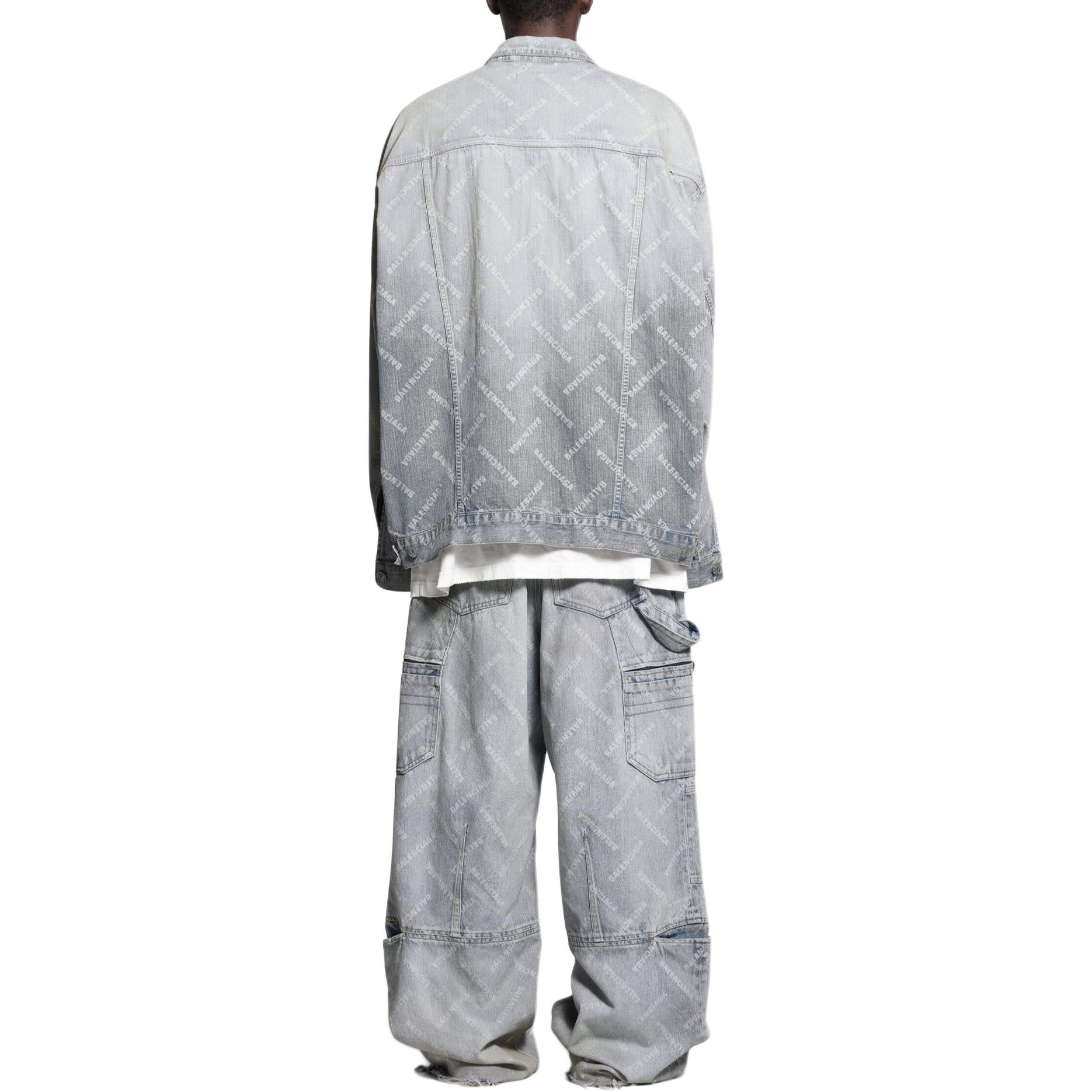 Balenciaga Bal Diagonal Allover Cargo Pants 'Light Blue' 767971TDW144979 - 4