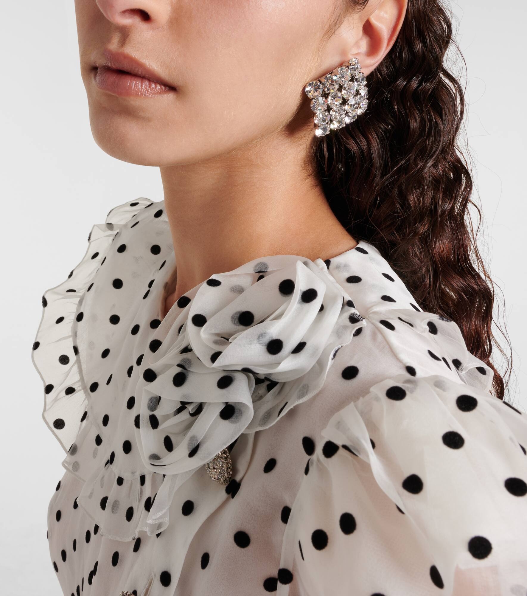 Crystal-embellished clip-on earrings - 3