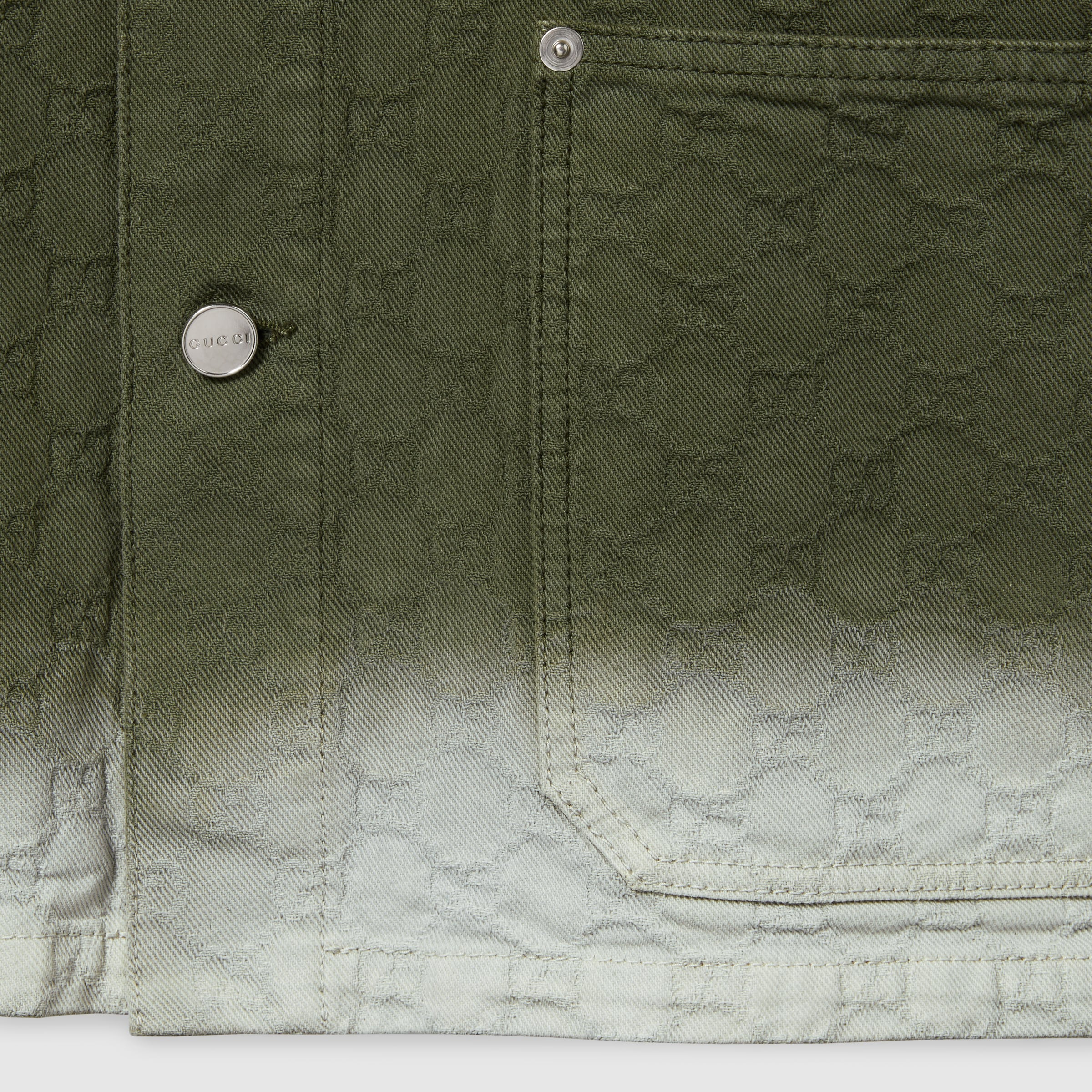 Bleached GG cotton denim jacquard shirt - 6
