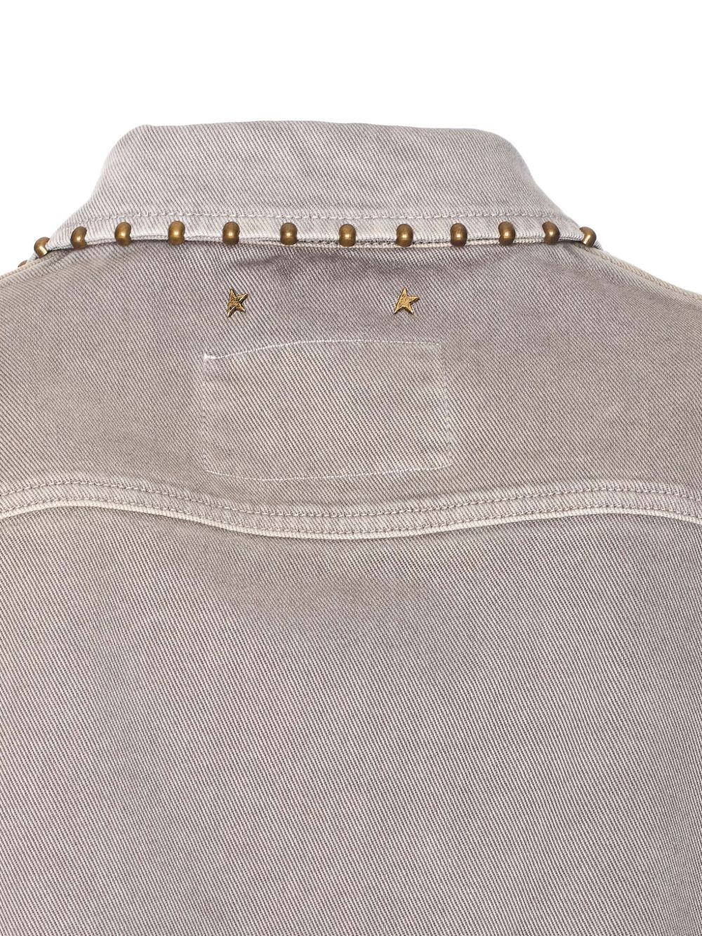 stud-embellished denim shirt - 3