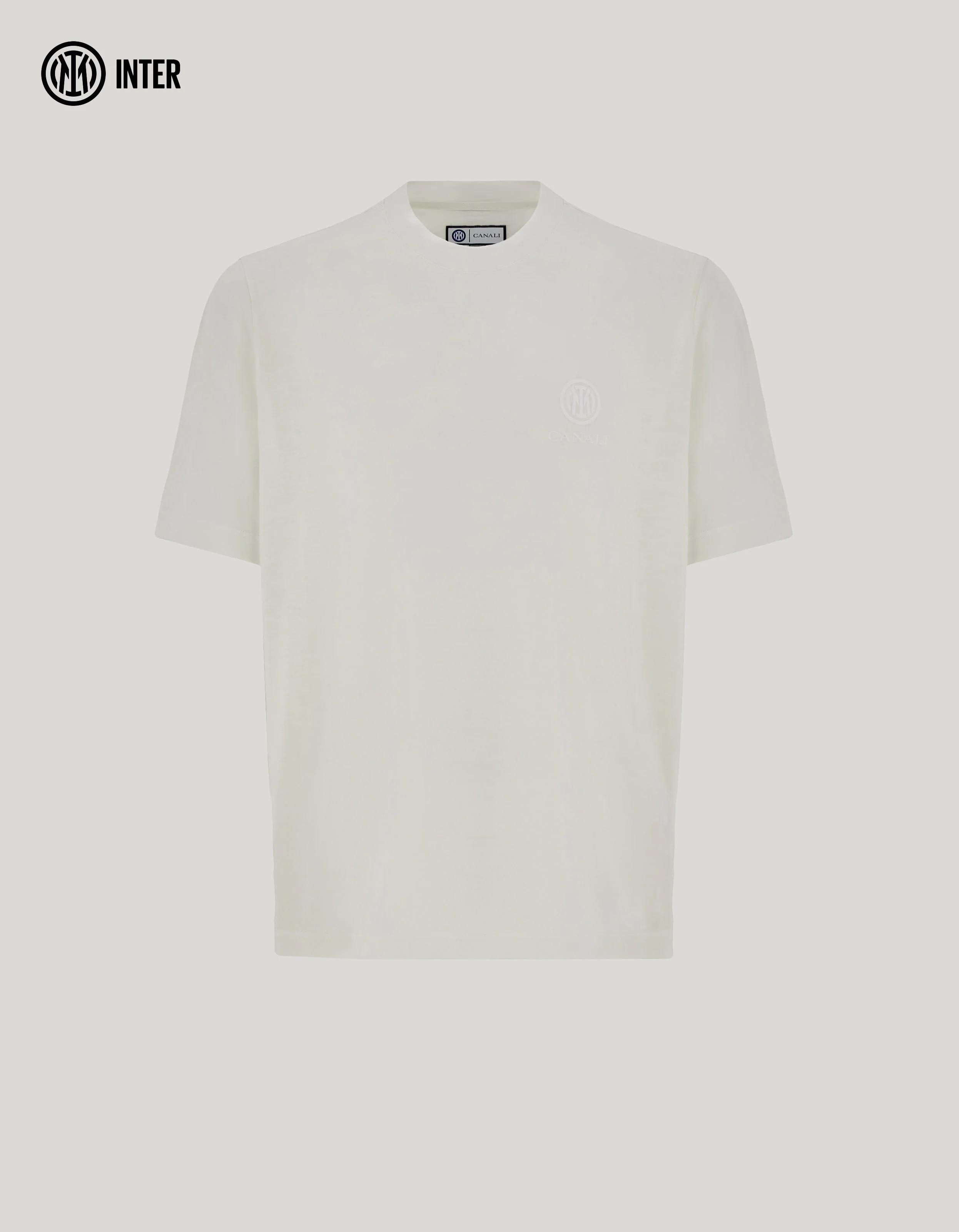 WHITE SILK AND COTTON T-SHIRT - INTER COLLECTION - 1