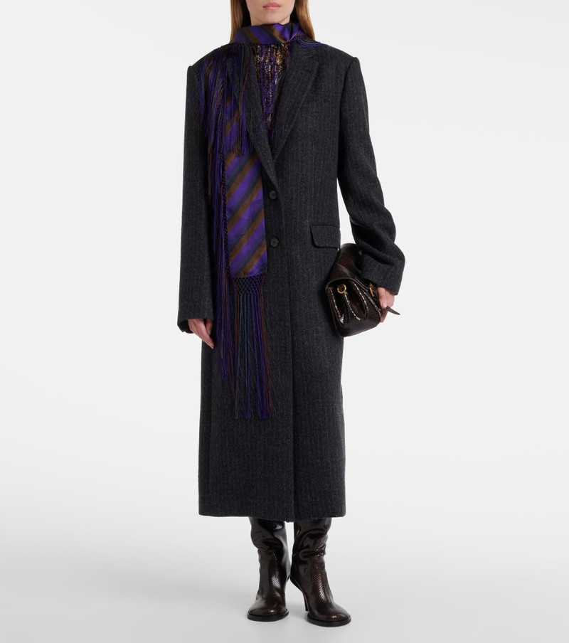 Dries Van Noten Chalk stripe wool coat outlook