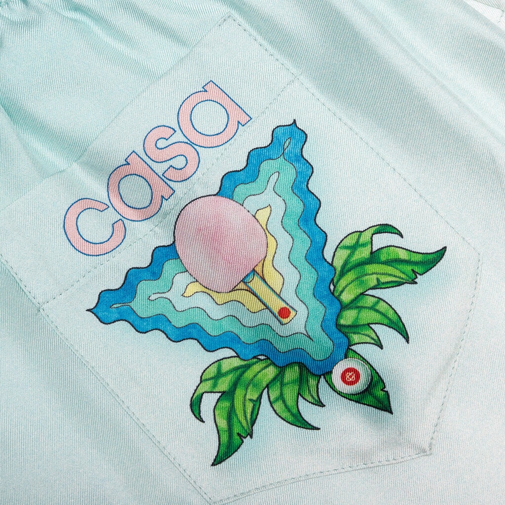 CASABLANCA MEMPHIS ICON SILK SHORTS W/ DRAWSTRINGS - MULTI - 3