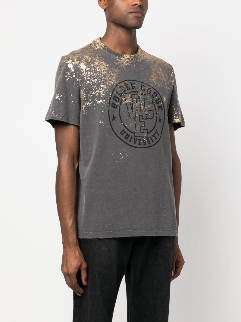 foil-print cotton T-shirt - 3