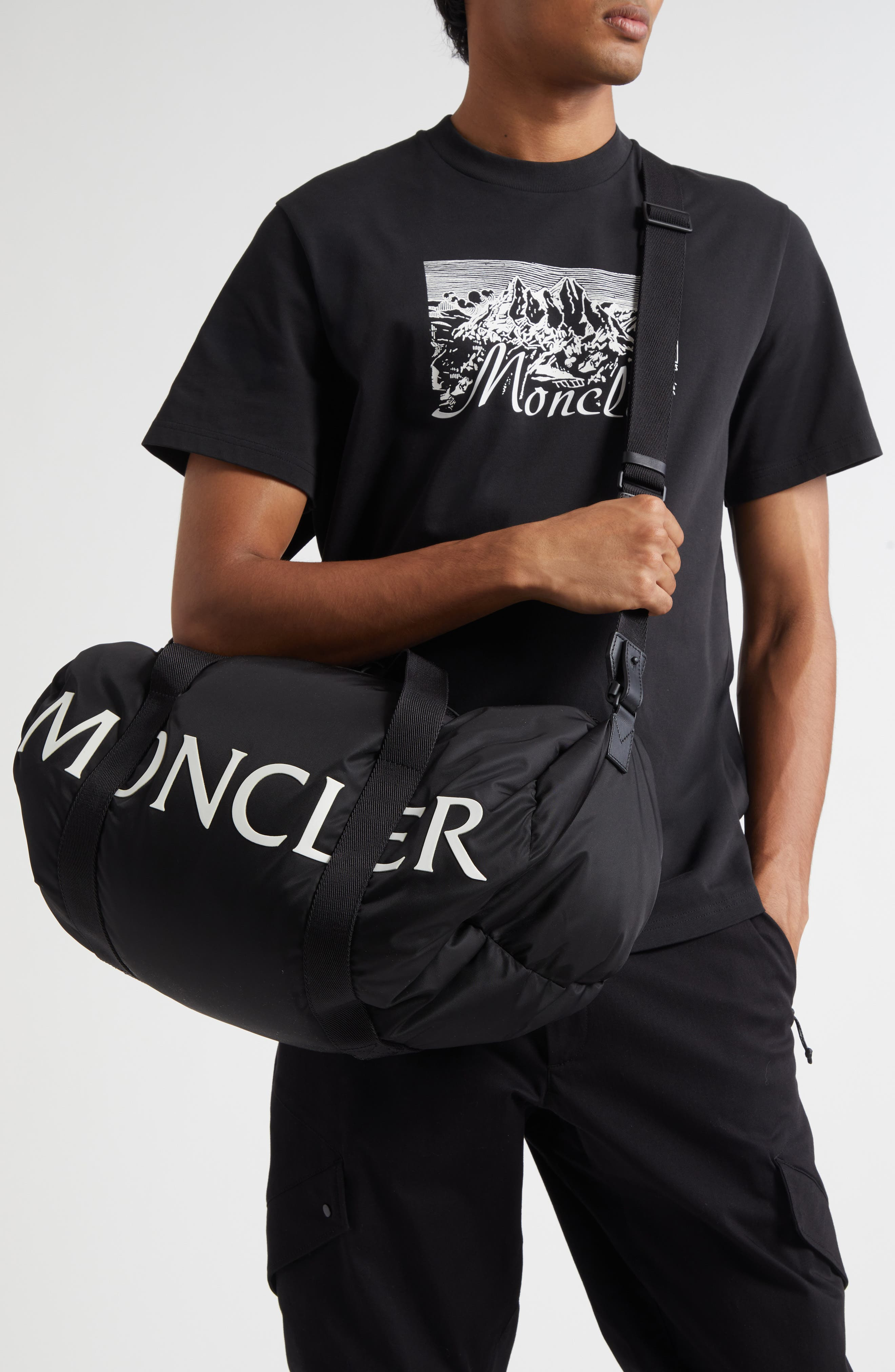 Moncler Duddle Nylon Duffle Bag in Black at Nordstrom - 4