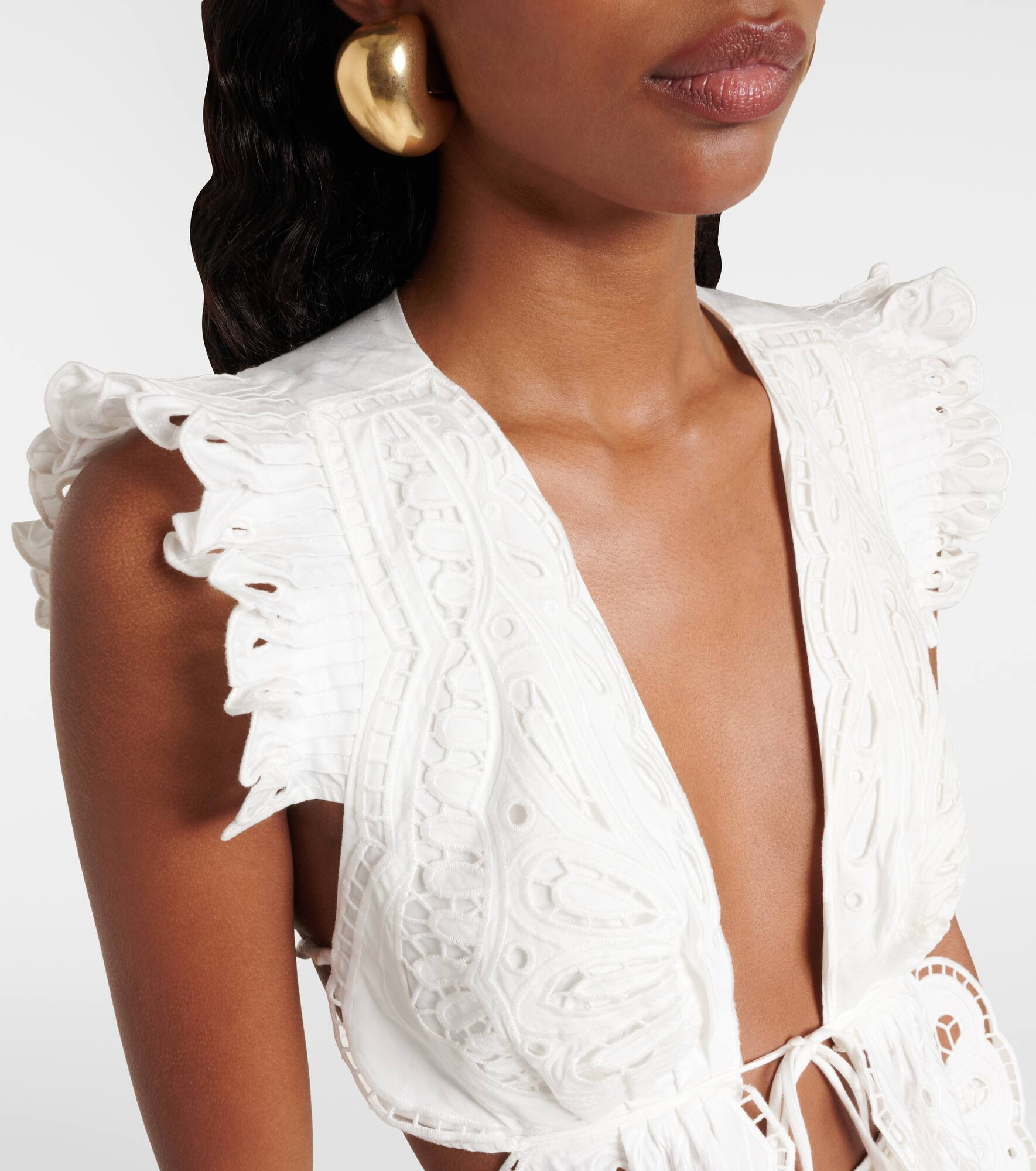 Broderie anglaise cotton top - 4