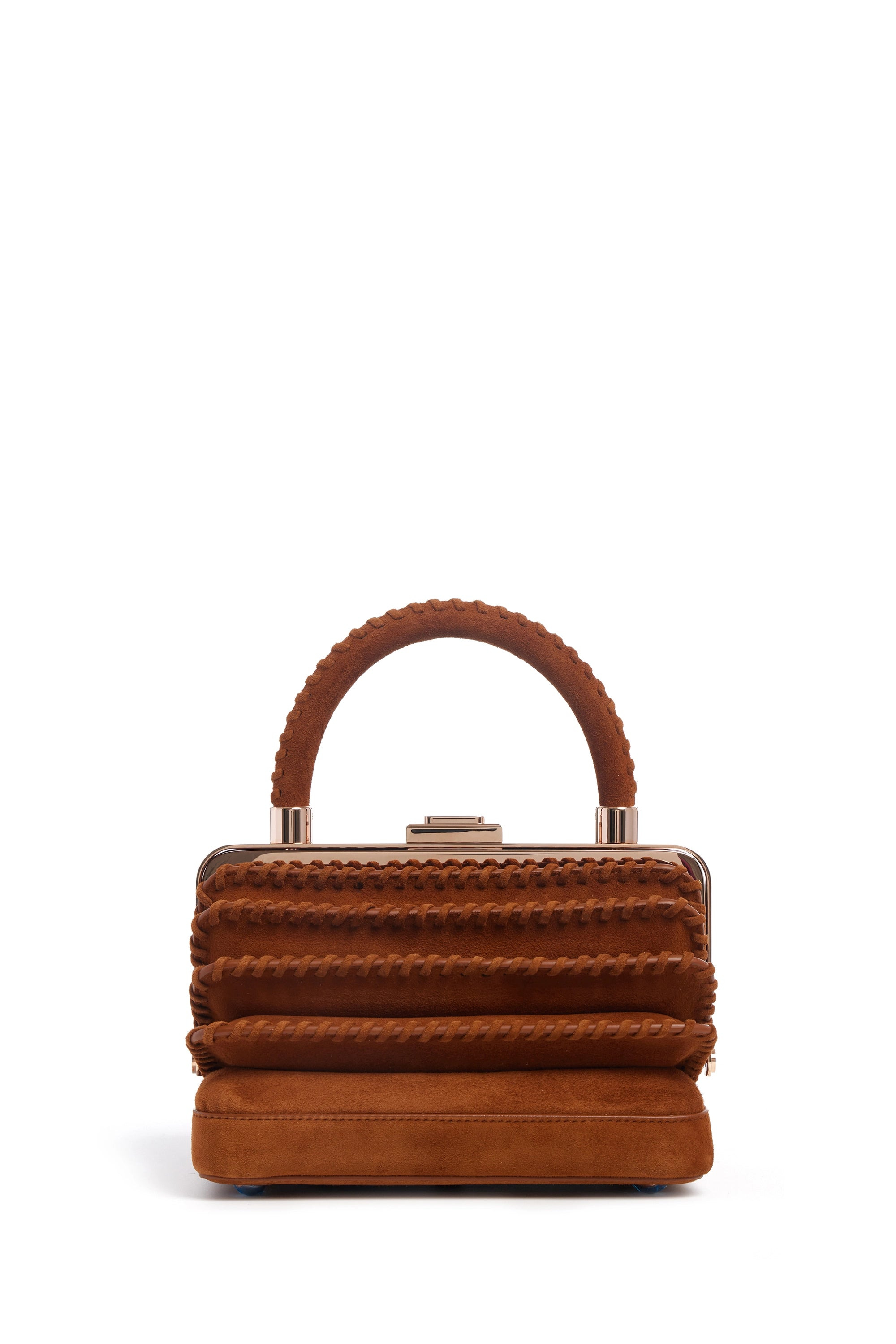 Whipstitch Diana Bag in Cognac Suede - 2