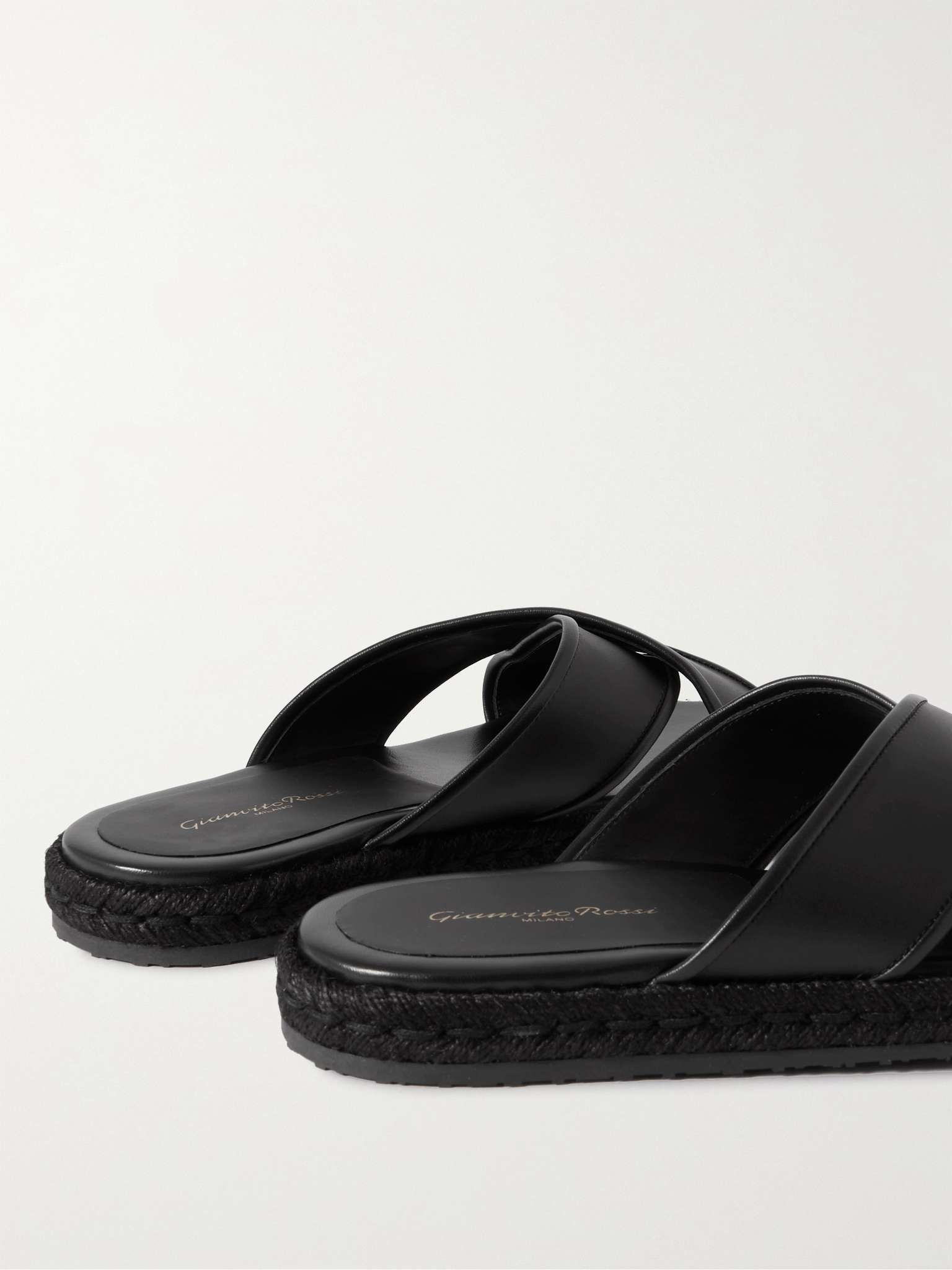 Leather Espadrille Slides - 4