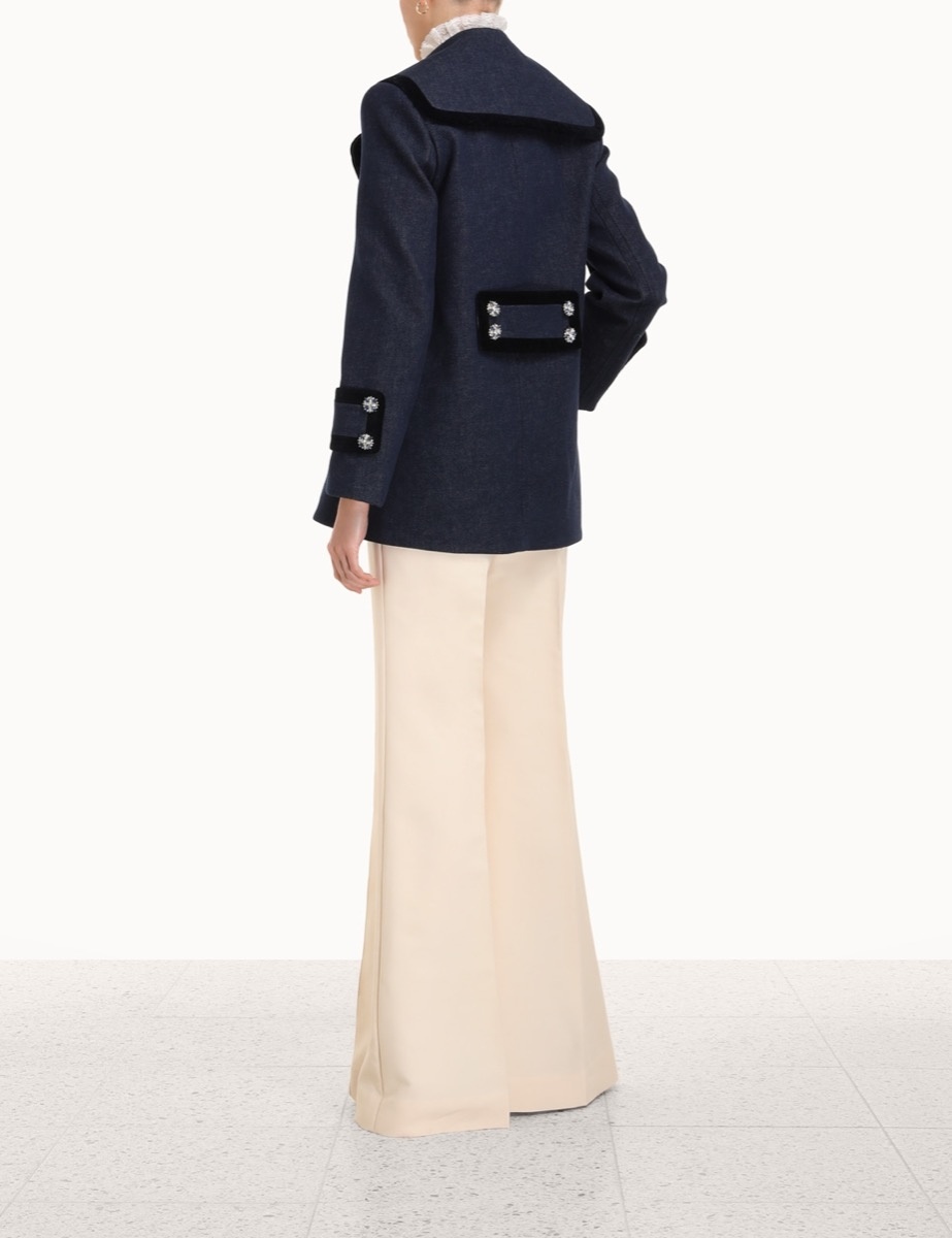 KALEIDOSCOPE DENIM PEACOAT - 4