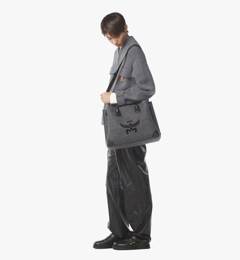 MCM Milla 2.0 Tote in Loden Wool and Leather outlook