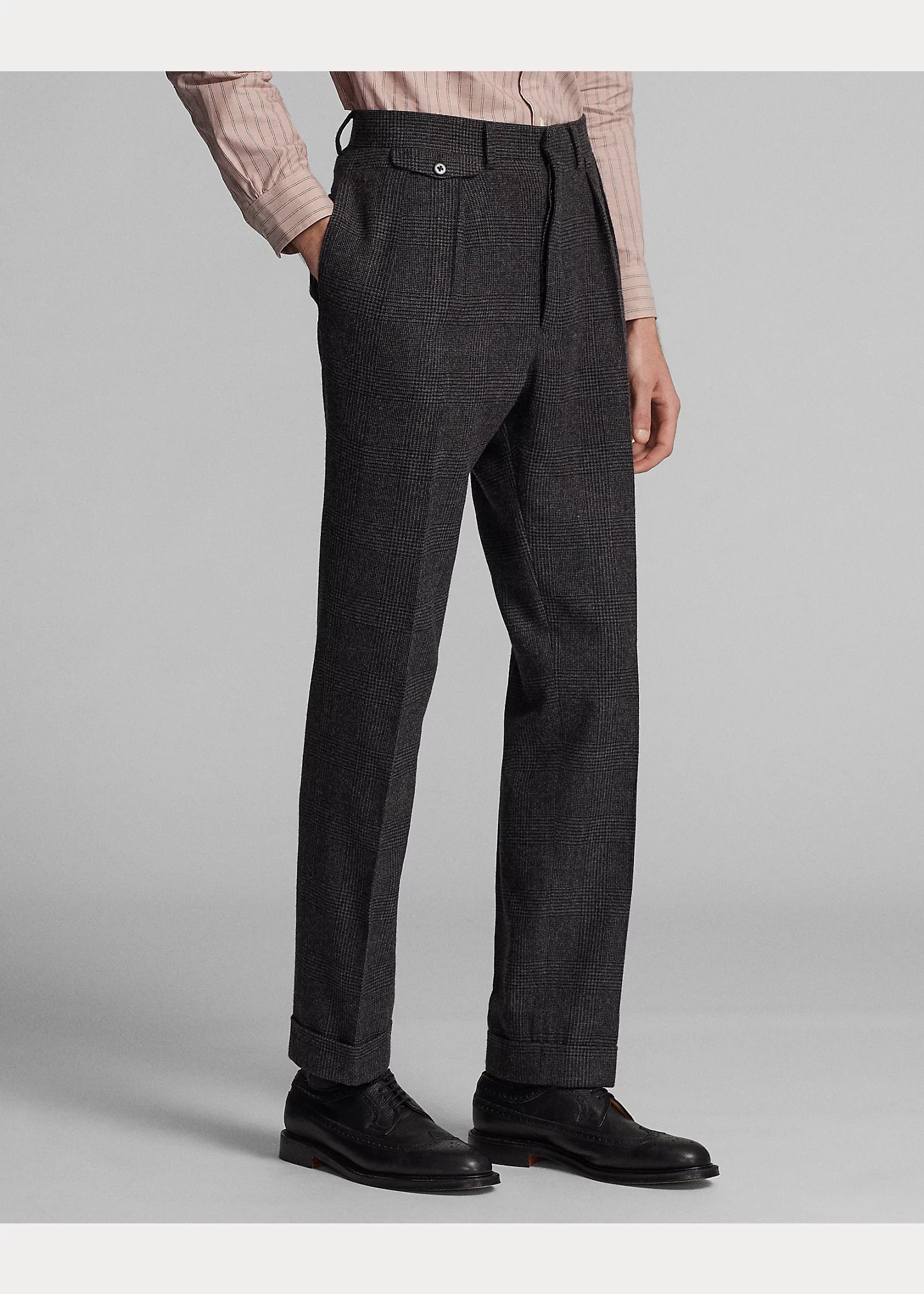Slim Fit Plaid Tweed Suit Trouser - 3