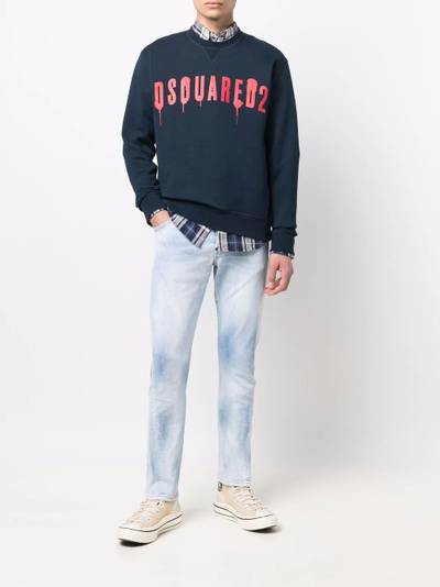 DSQUARED2 logo-print long-sleeve sweatshirt outlook