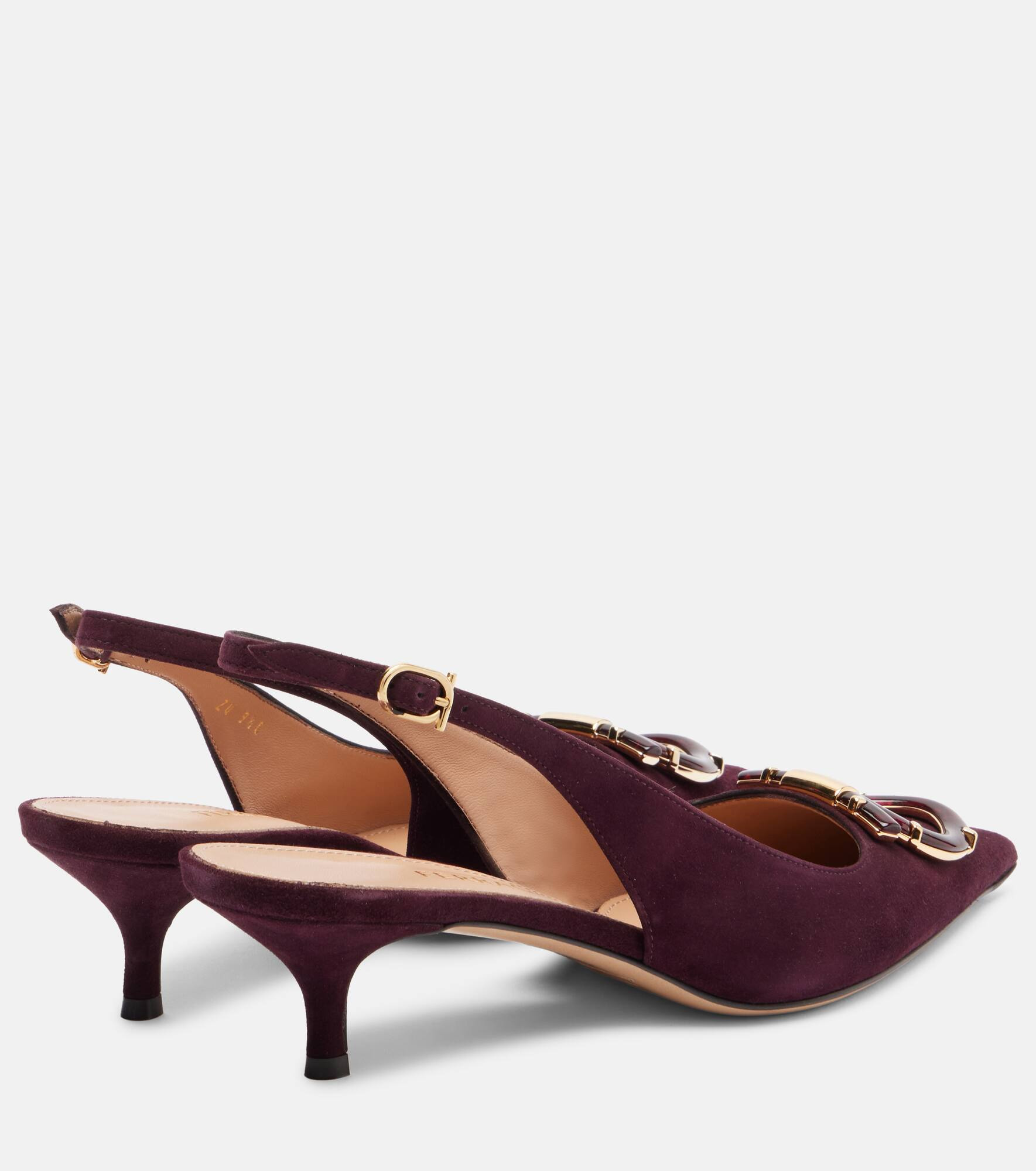 Sara 40 Gancini suede slingback pumps - 2