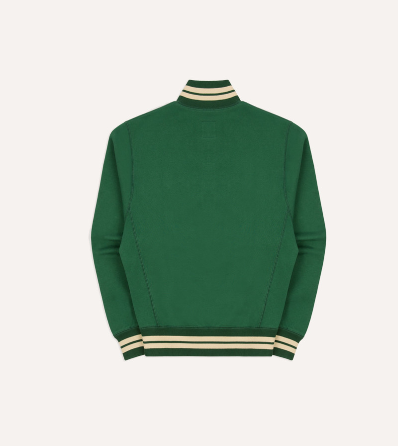 Green and Ecru Cotton Zip-Through Sweatshirt 7